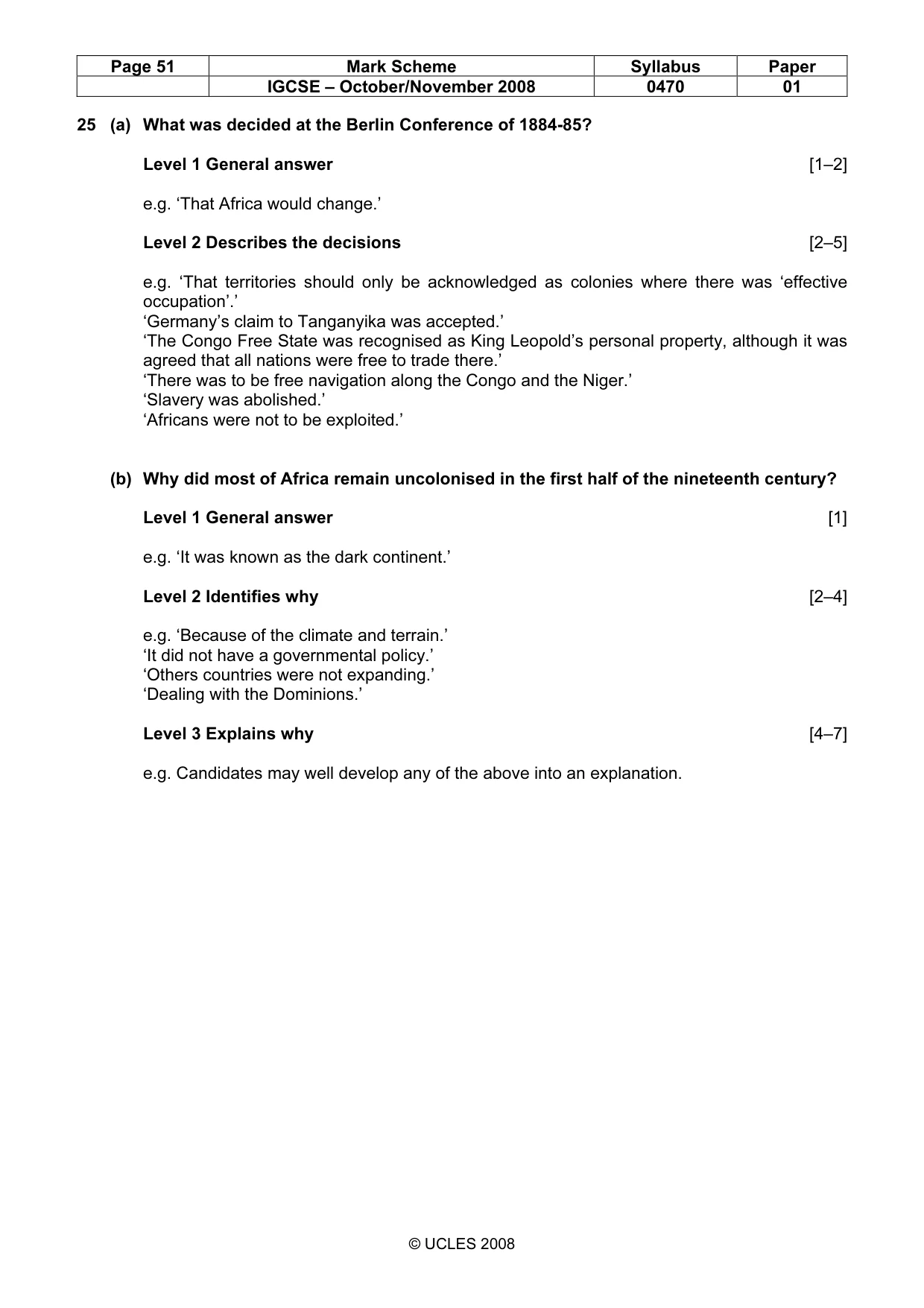 Mark scheme, page 51 of 52