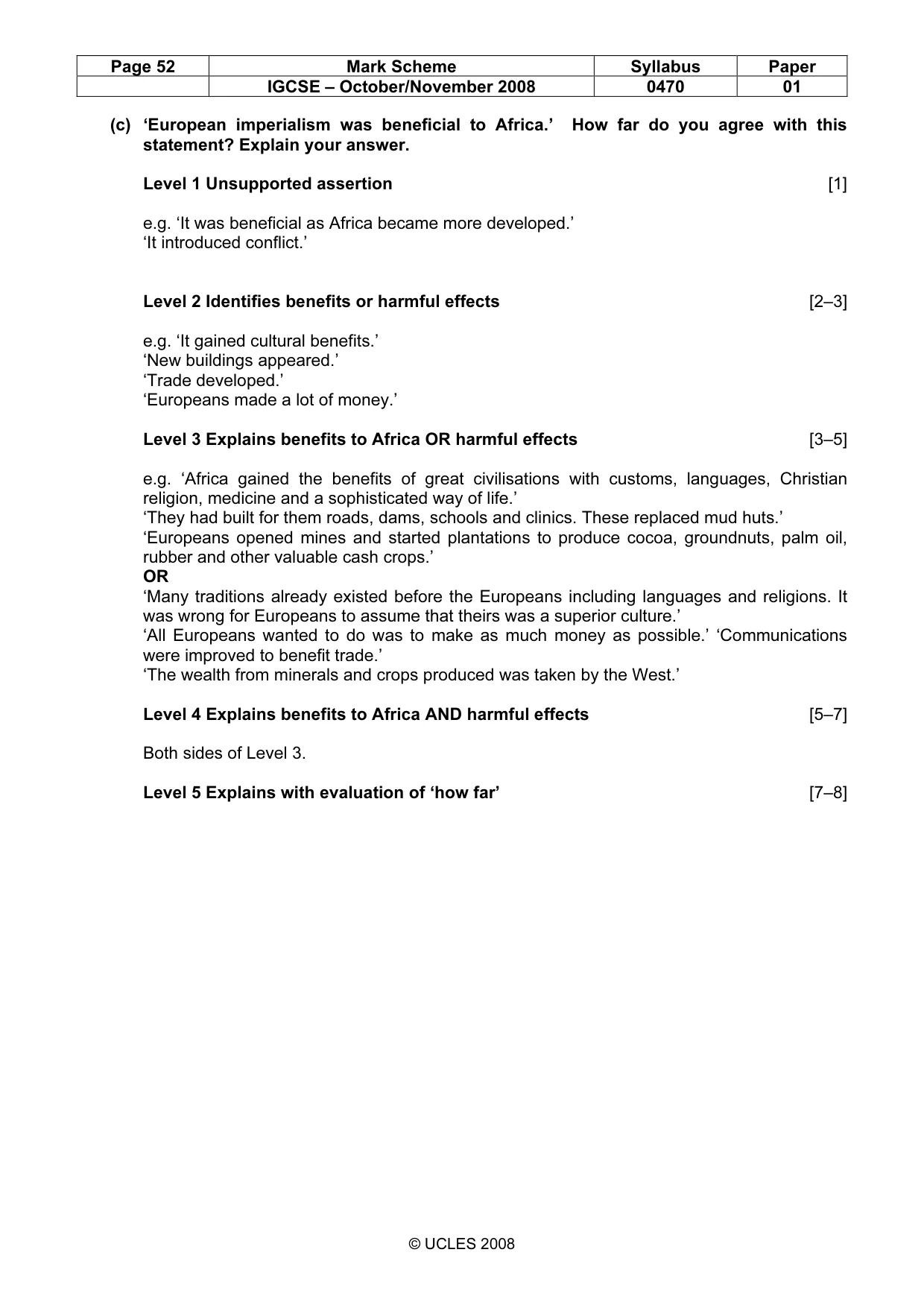 Mark scheme, page 52 of 52