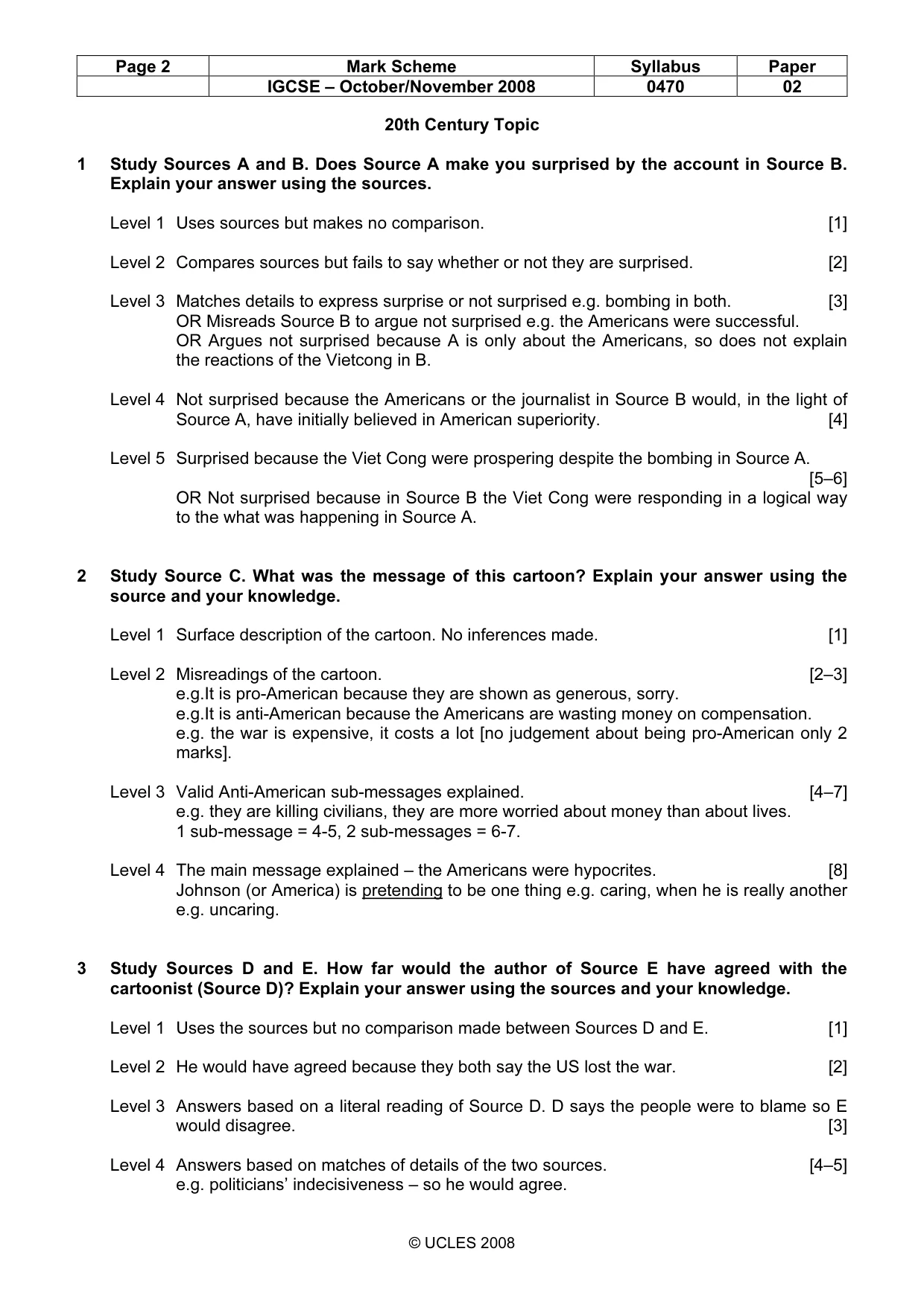 Mark scheme, page 2 of 6