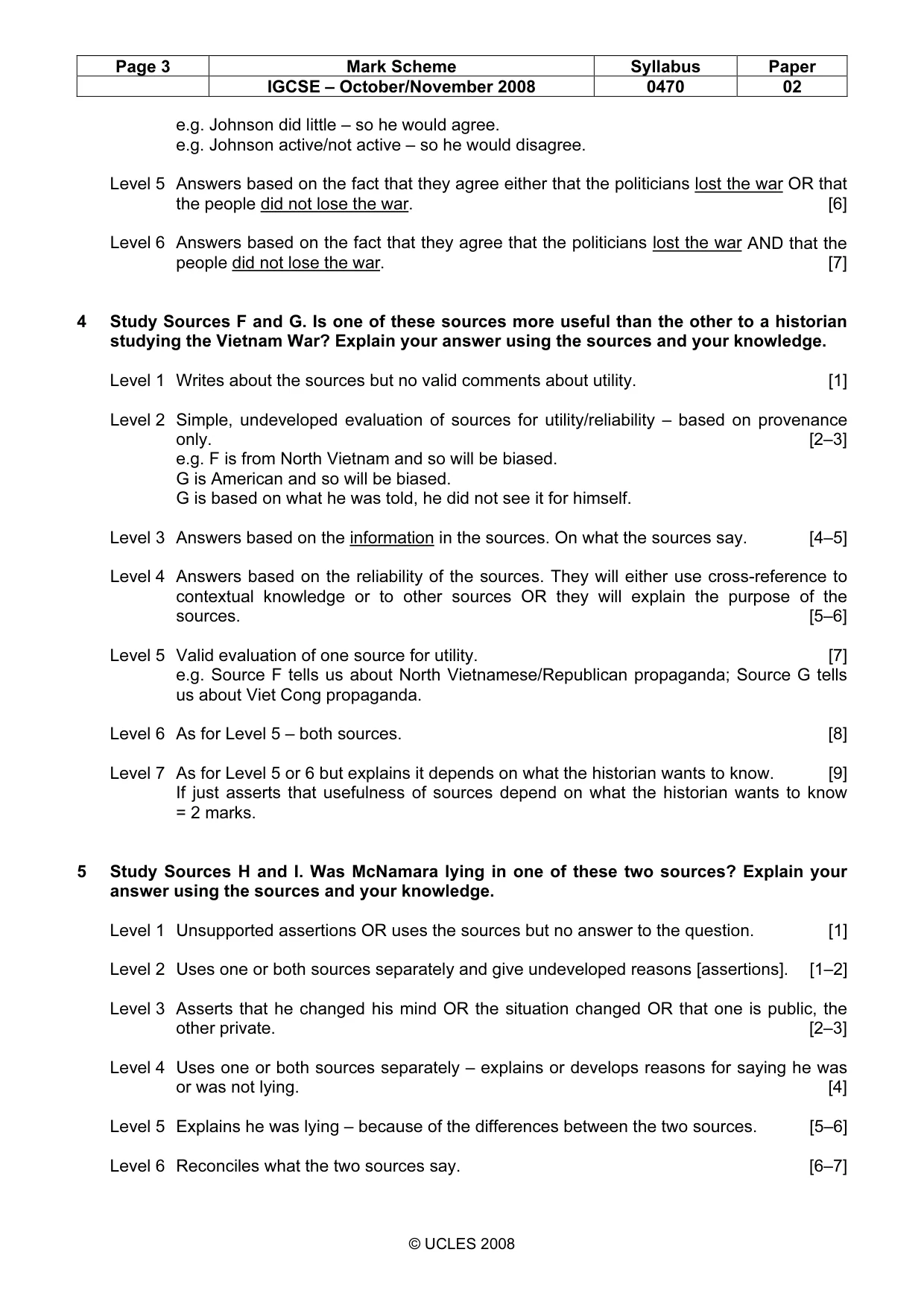 Mark scheme, page 3 of 6