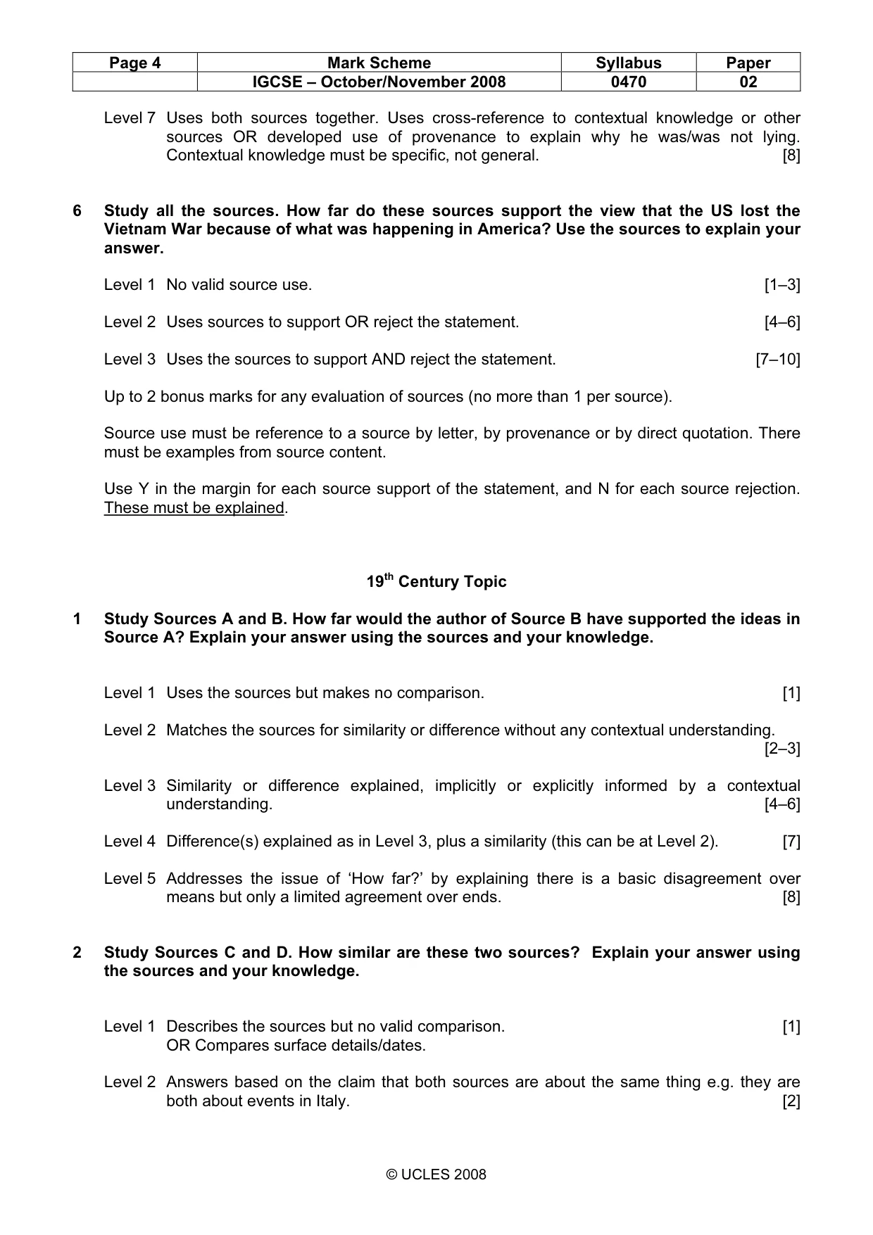Mark scheme, page 4 of 6