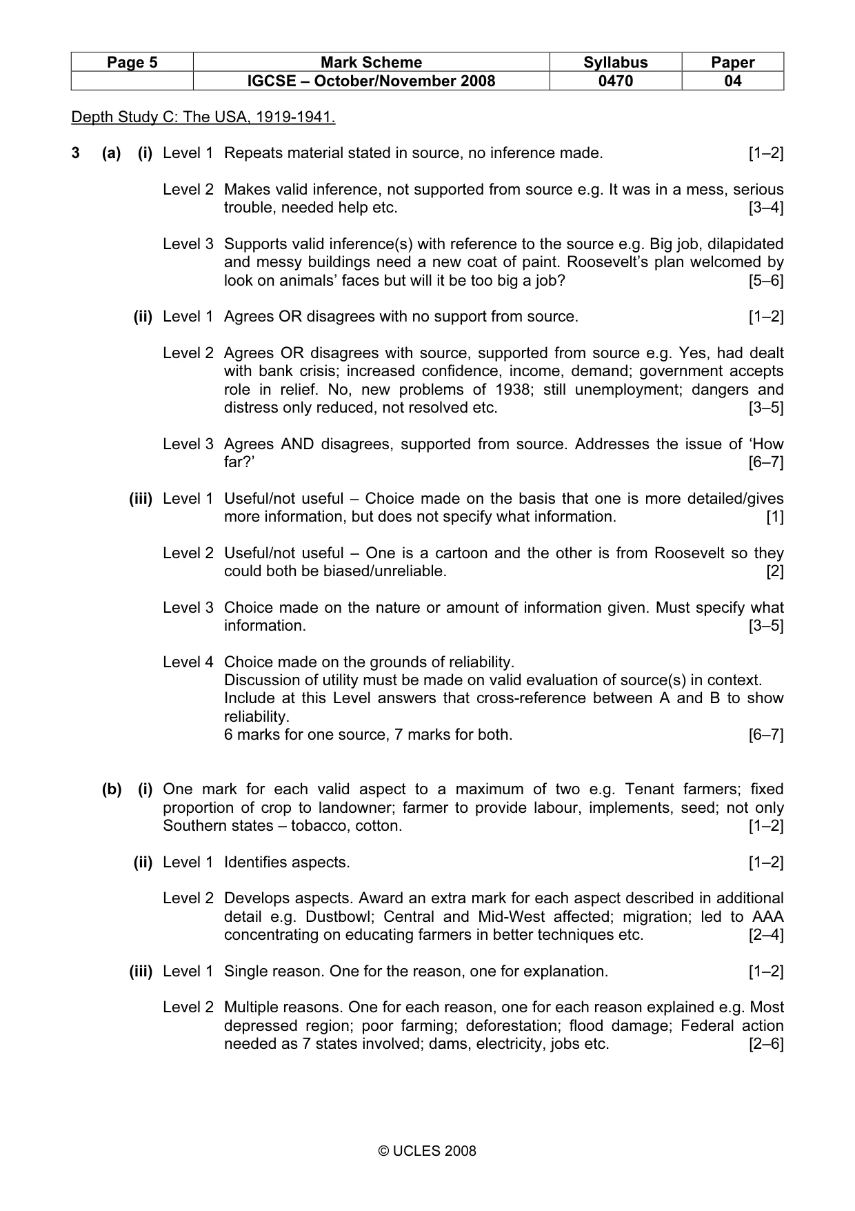 Mark scheme, page 5 of 13
