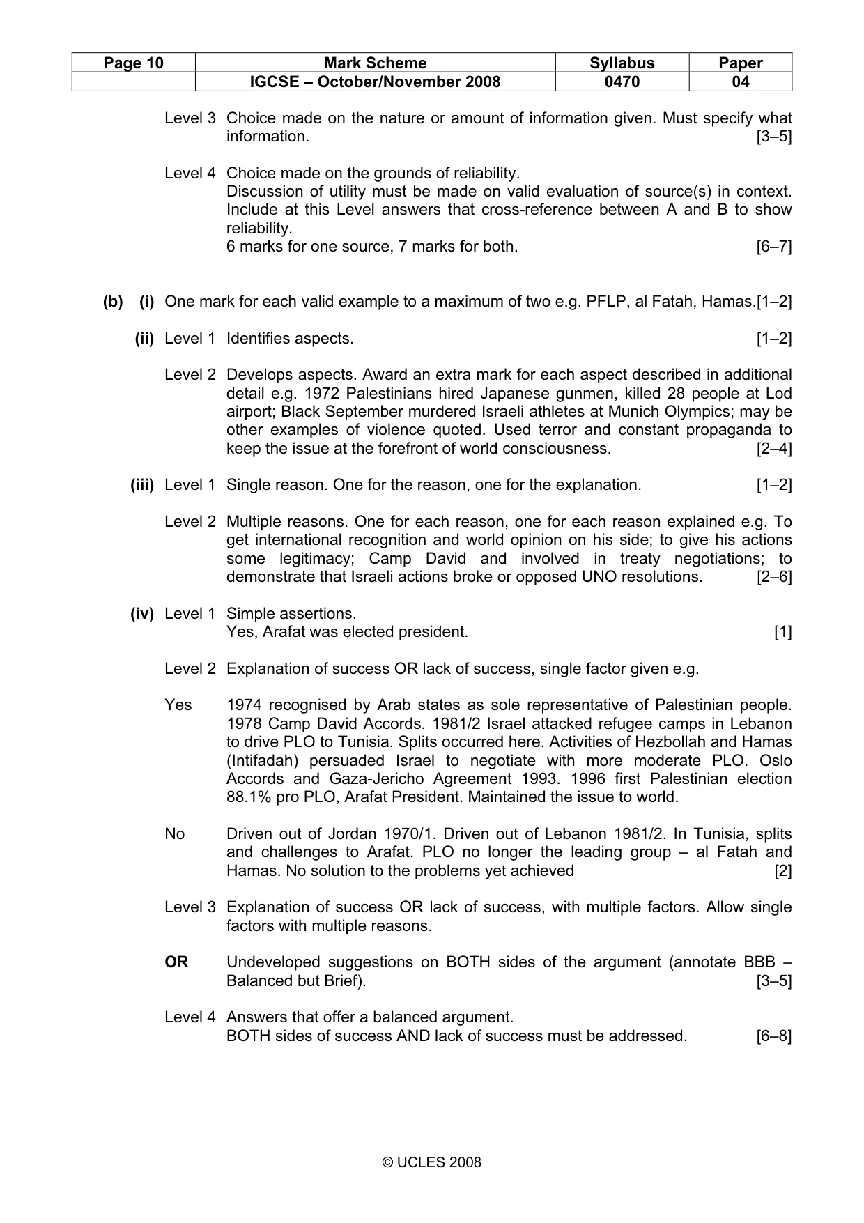 Mark scheme, page 10 of 13