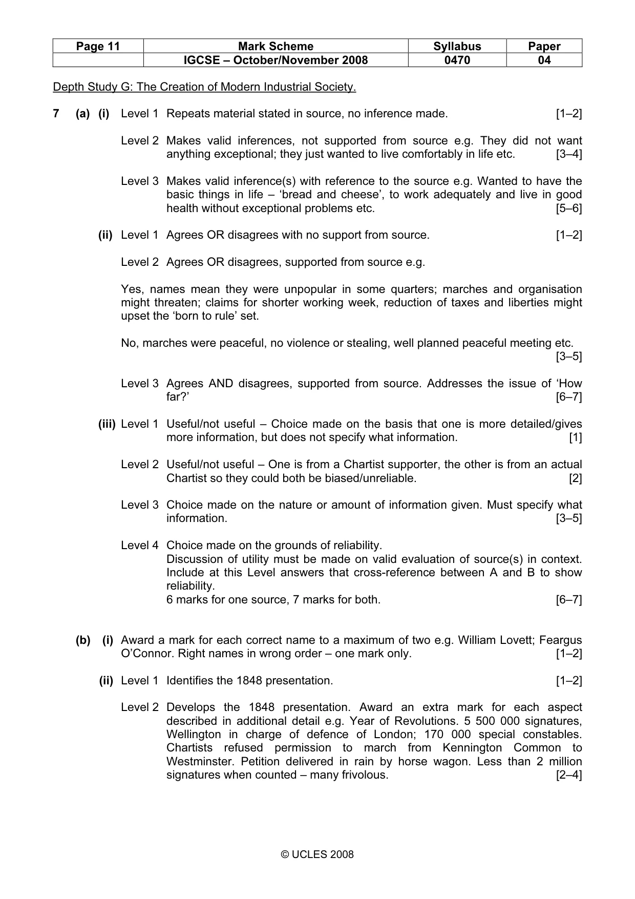 Mark scheme, page 11 of 13