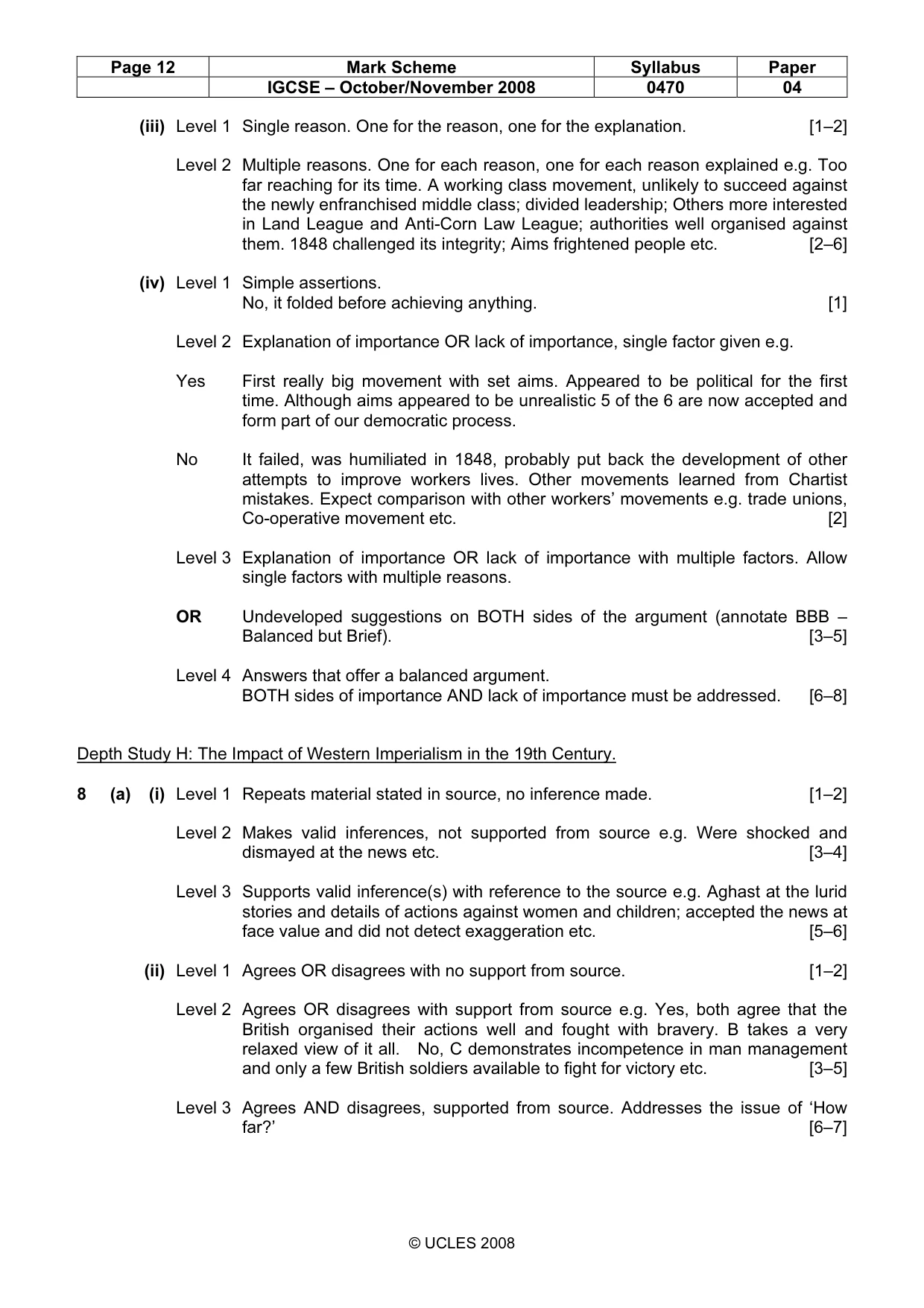 Mark scheme, page 12 of 13