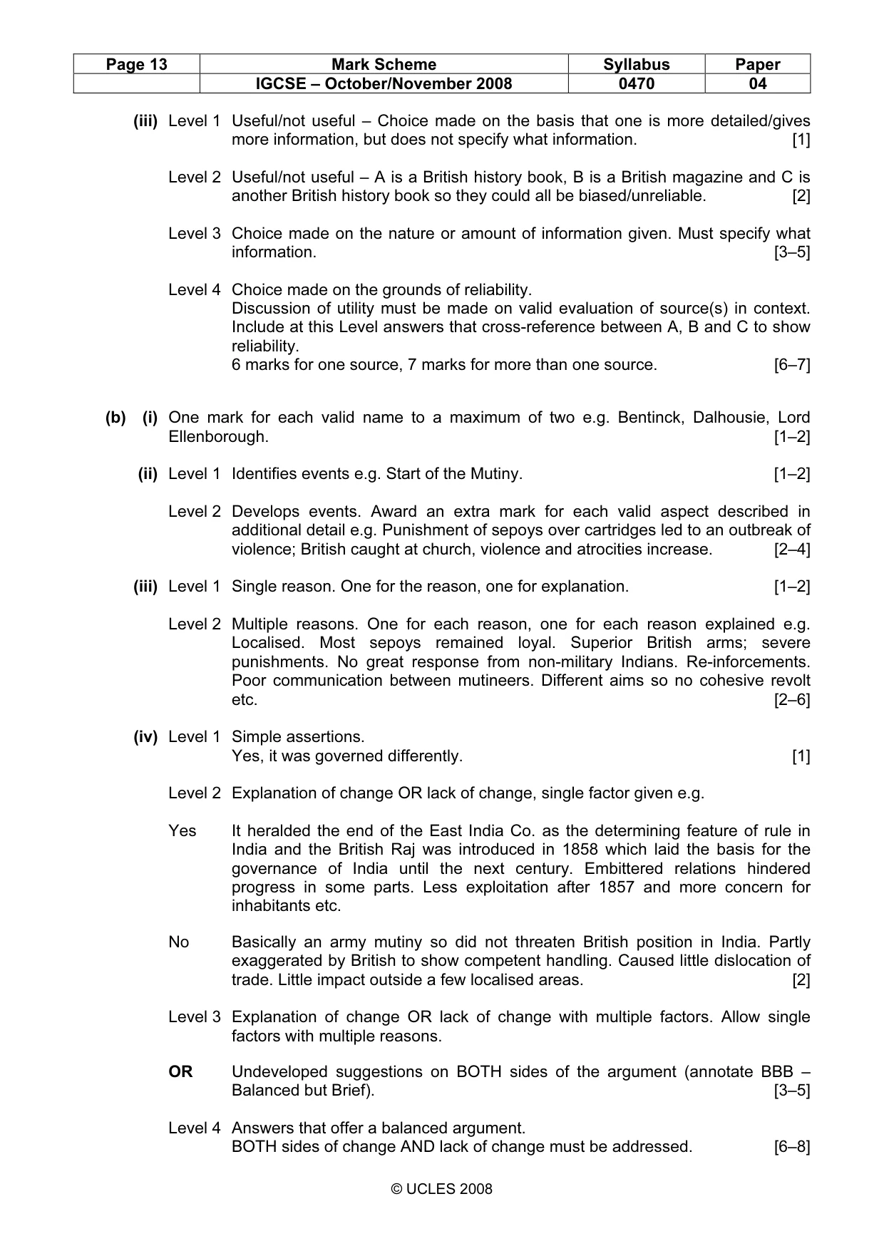 Mark scheme, page 13 of 13