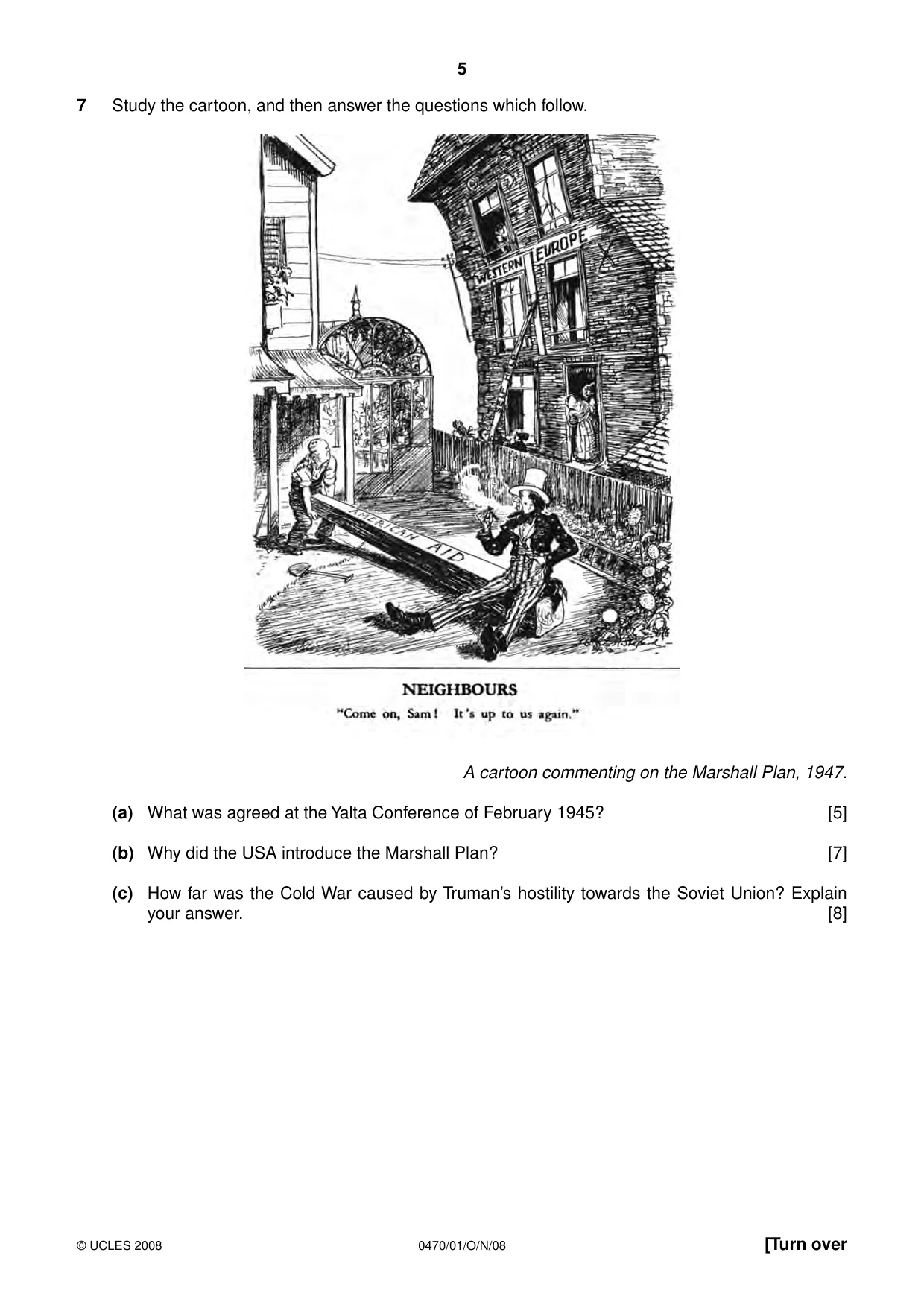 Cambridge IGCSE History 0470 2008 Oct/Nov Paper 1 · Variant 1 question paper, page 5 of 20
