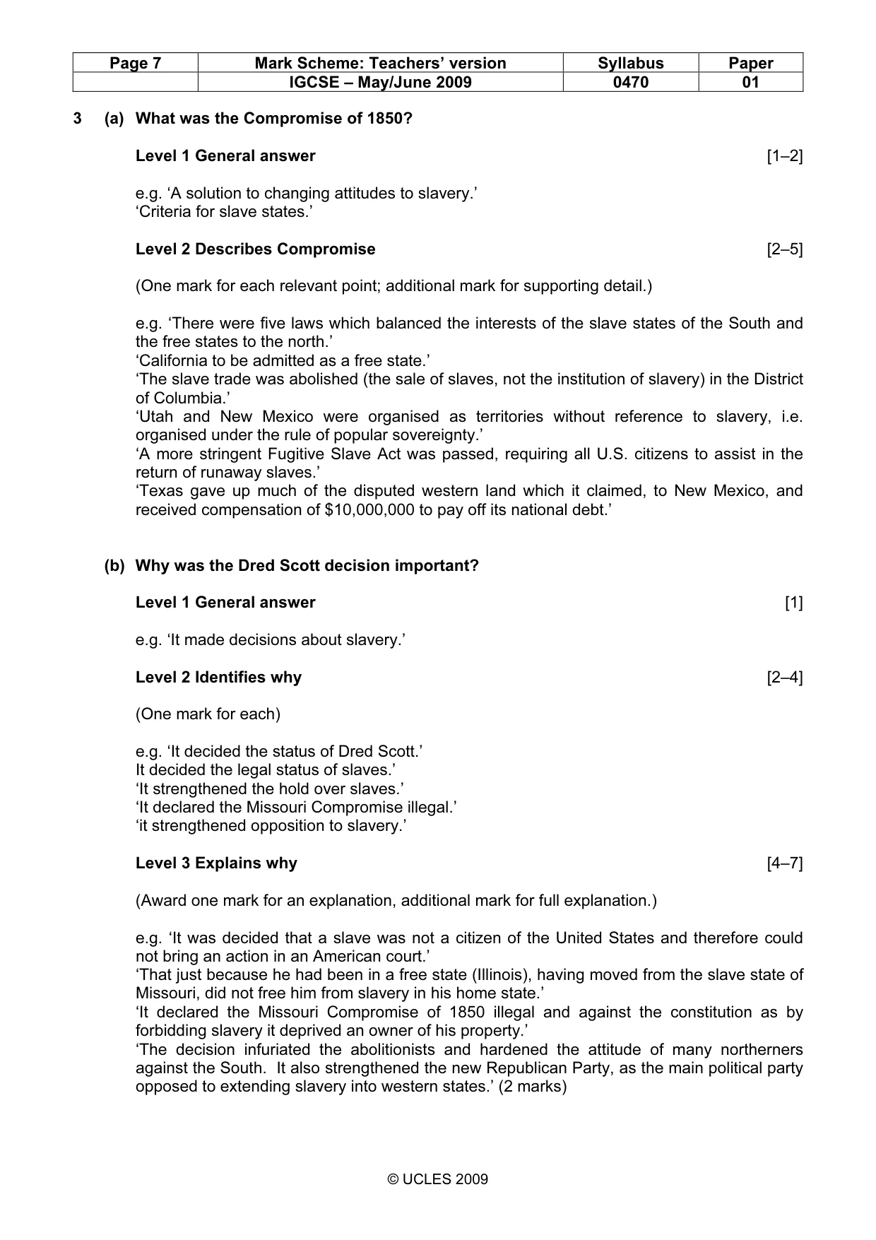 Mark scheme, page 7 of 52
