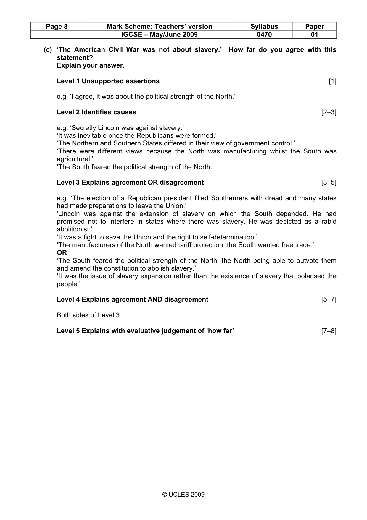 Mark scheme, page 8 of 52