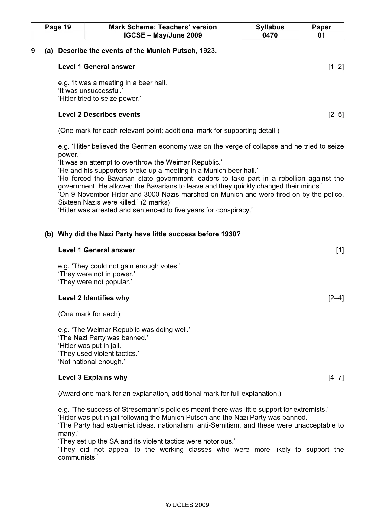 Mark scheme, page 19 of 52
