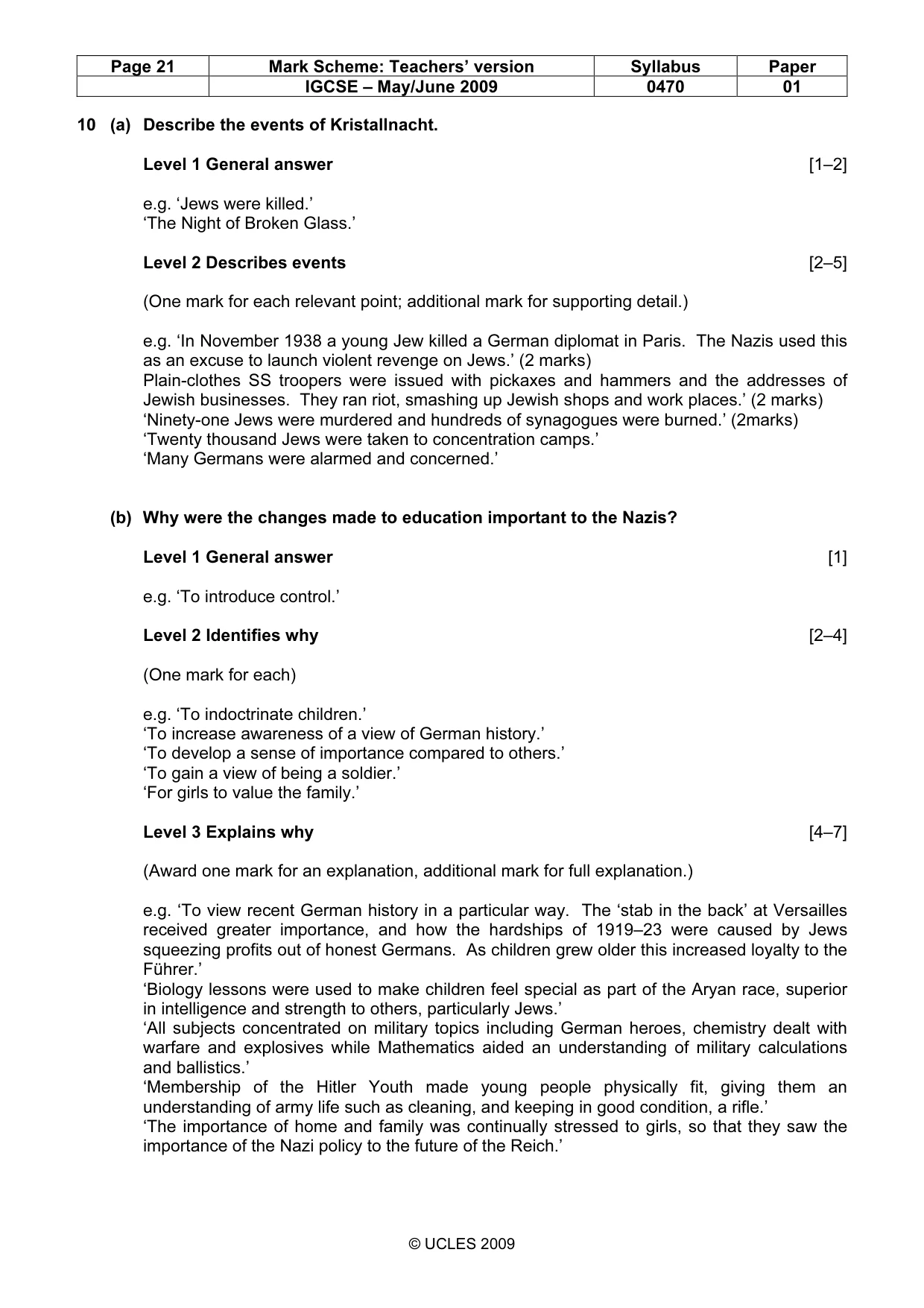 Mark scheme, page 21 of 52