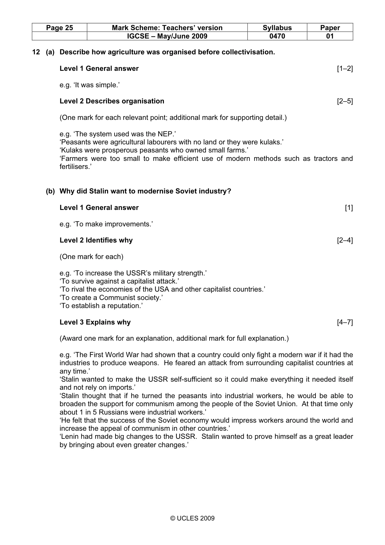 Mark scheme, page 25 of 52