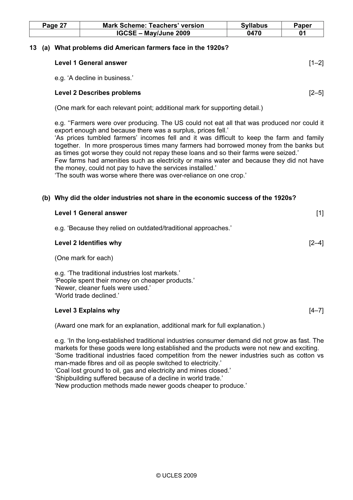 Mark scheme, page 27 of 52