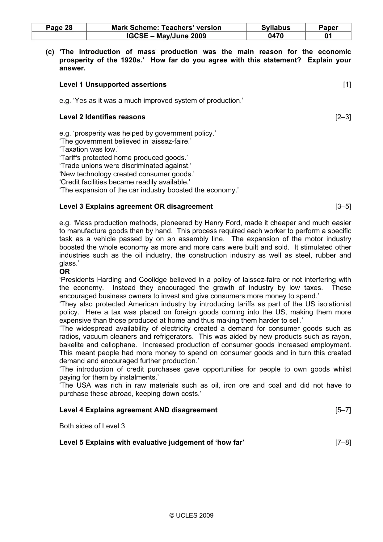 Mark scheme, page 28 of 52