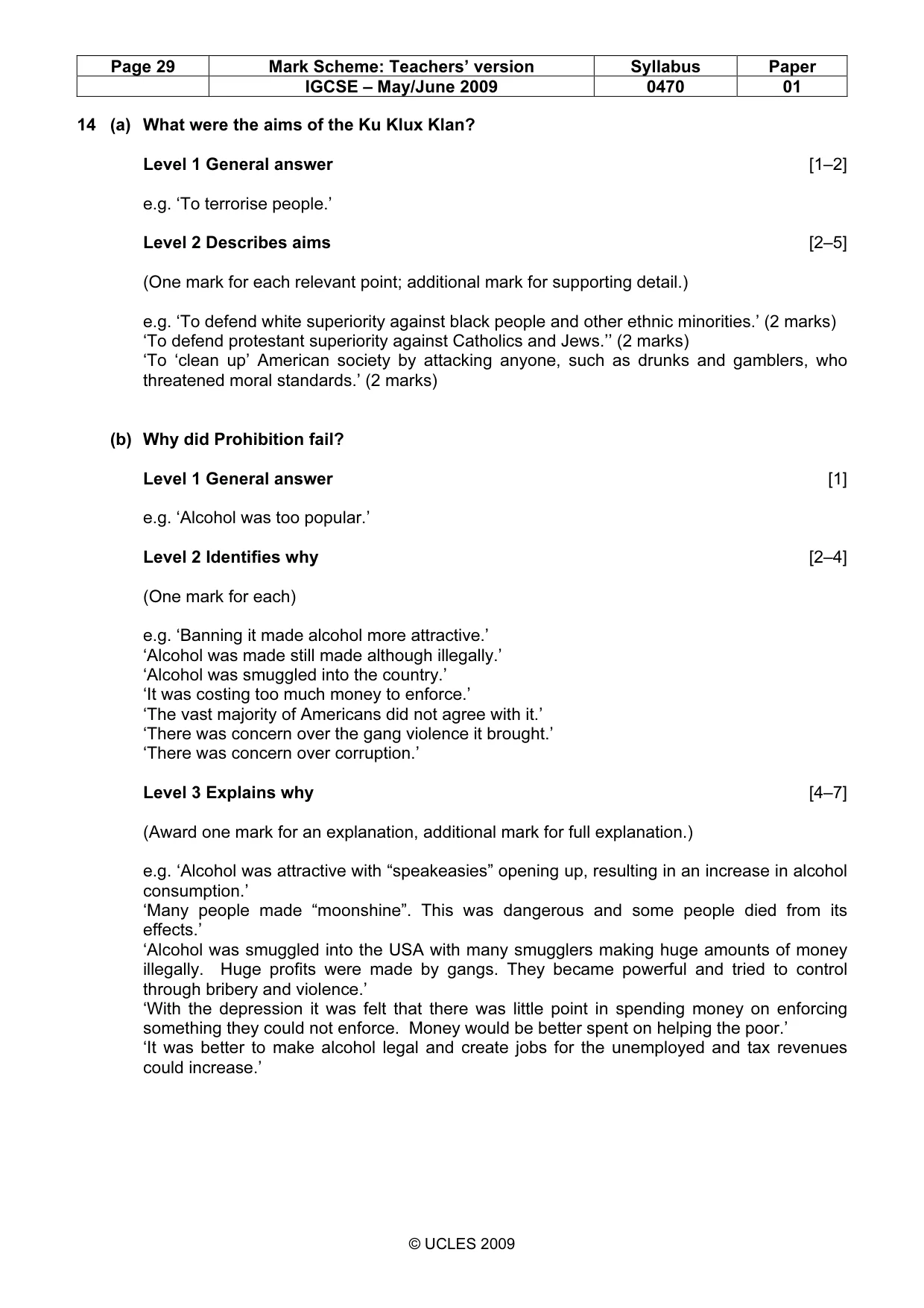 Mark scheme, page 29 of 52