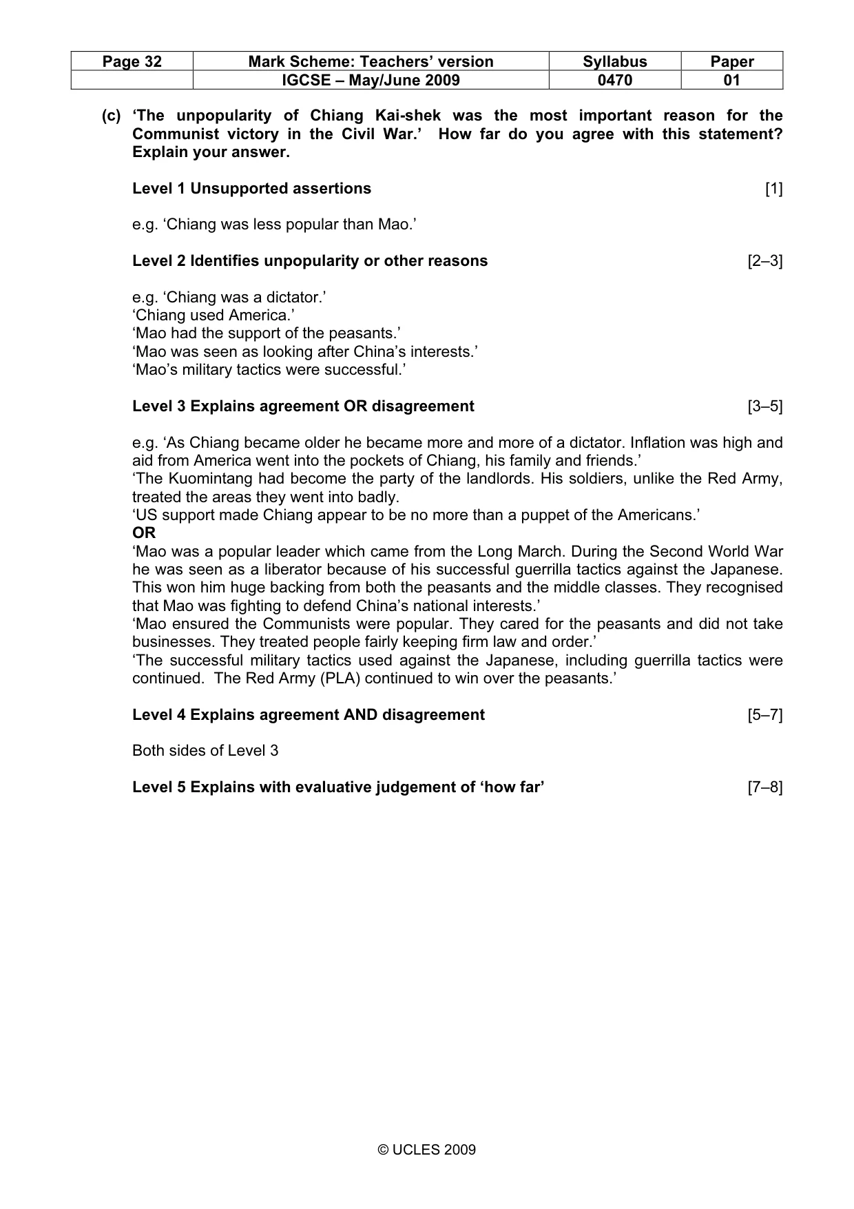 Mark scheme, page 32 of 52