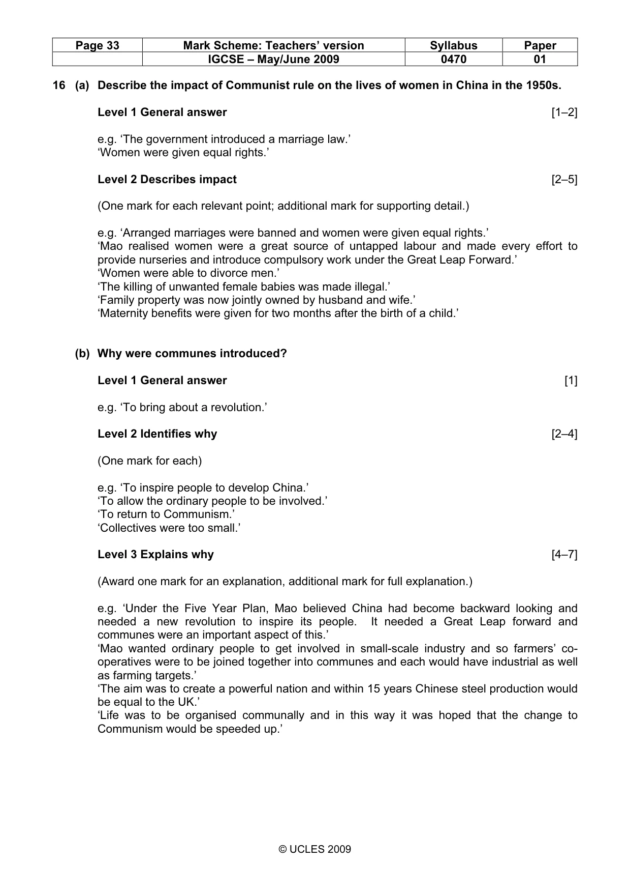 Mark scheme, page 33 of 52