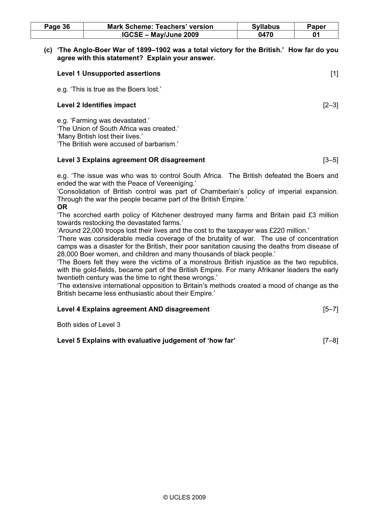 Mark scheme, page 36 of 52