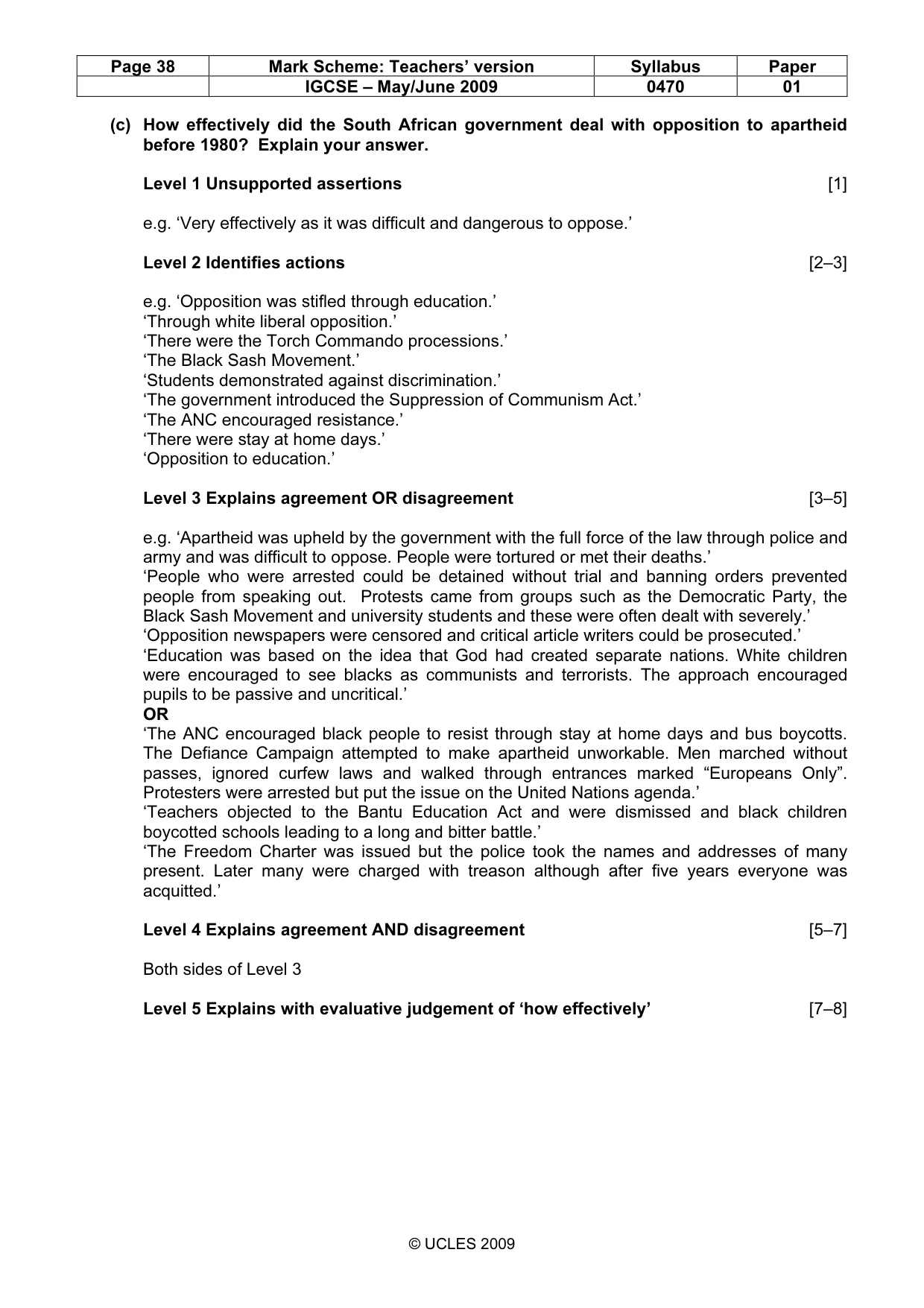 Mark scheme, page 38 of 52