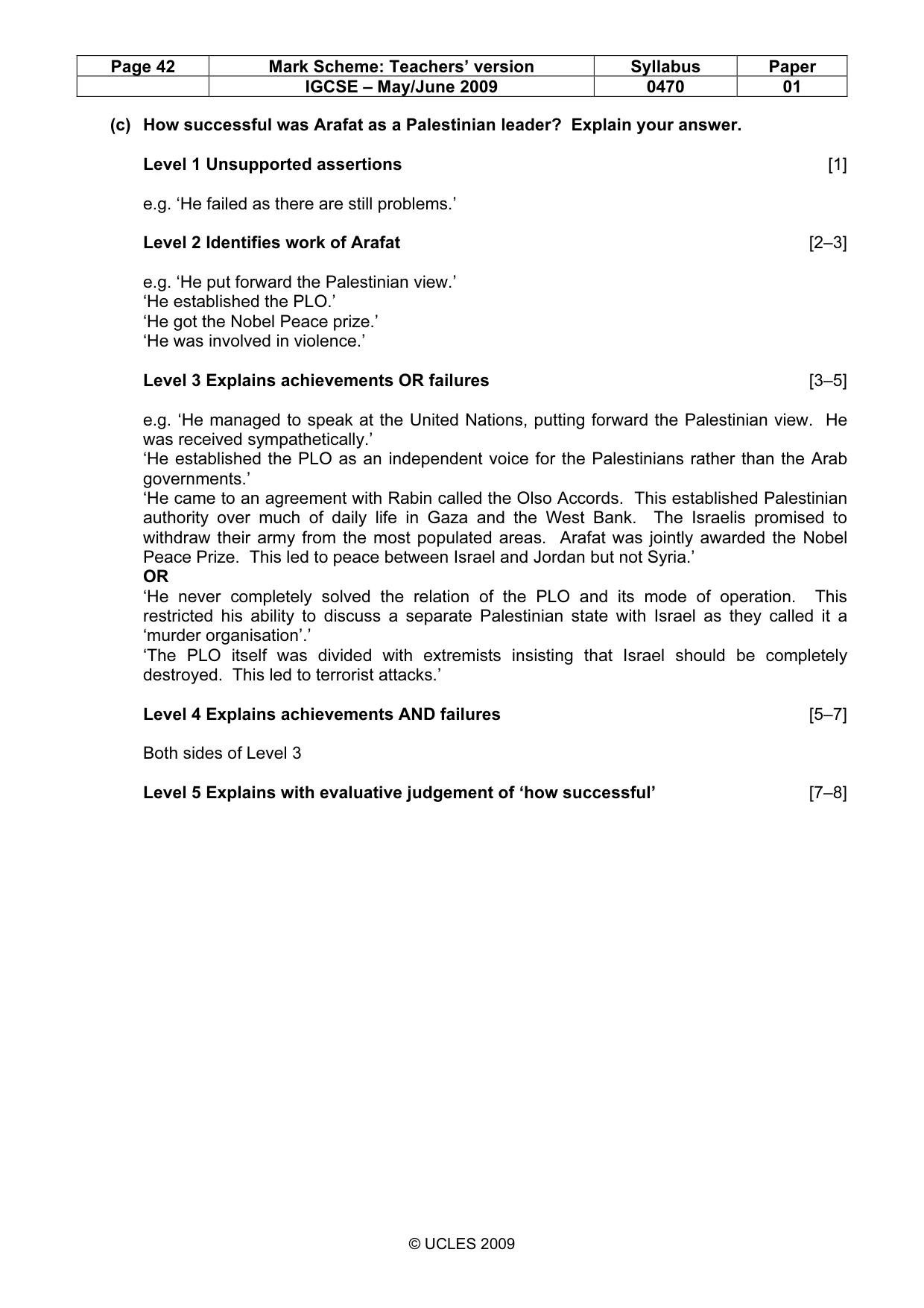 Mark scheme, page 42 of 52