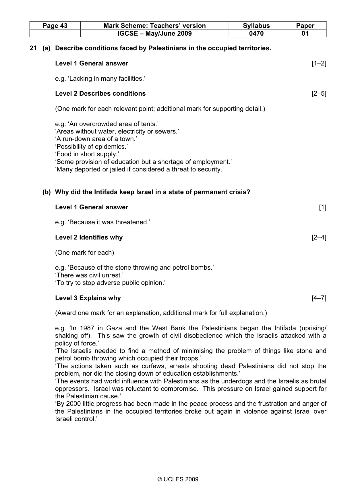 Mark scheme, page 43 of 52