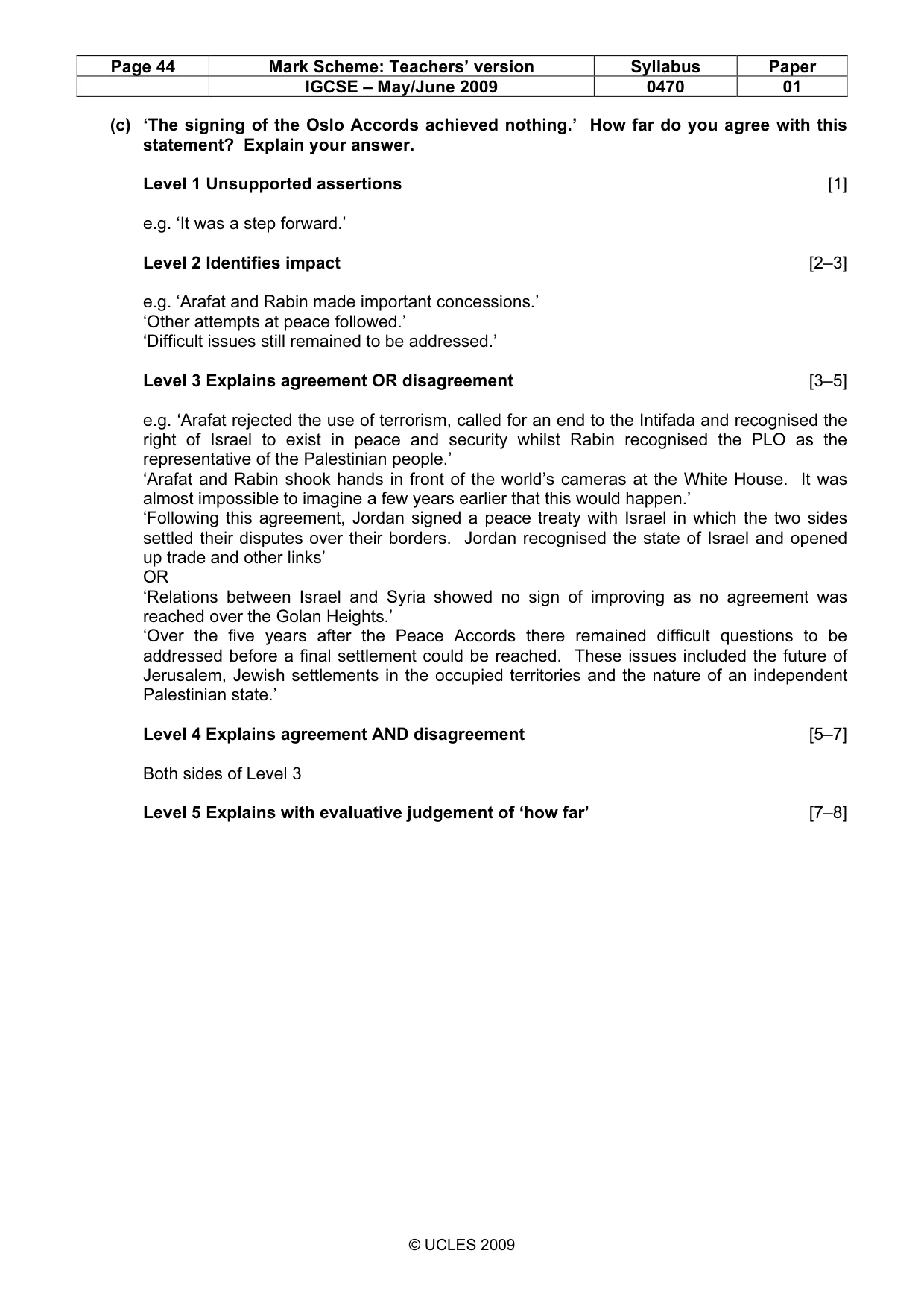Mark scheme, page 44 of 52