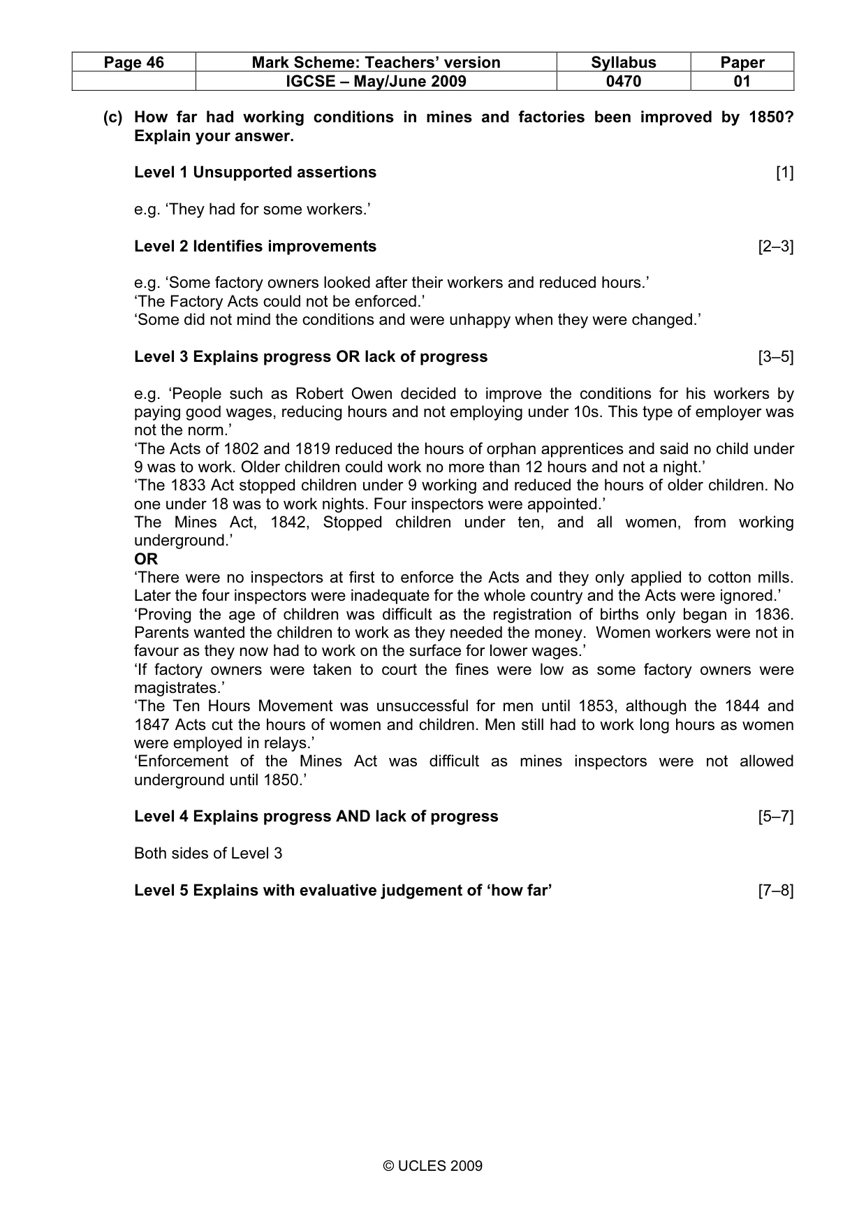 Mark scheme, page 46 of 52