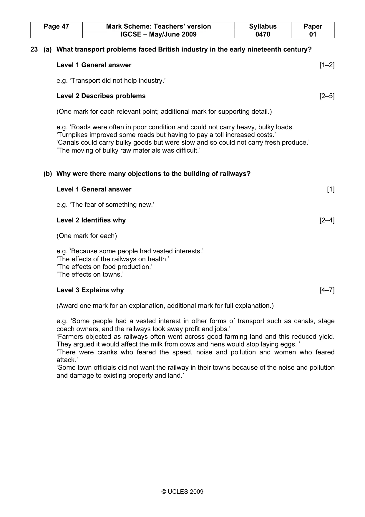 Mark scheme, page 47 of 52