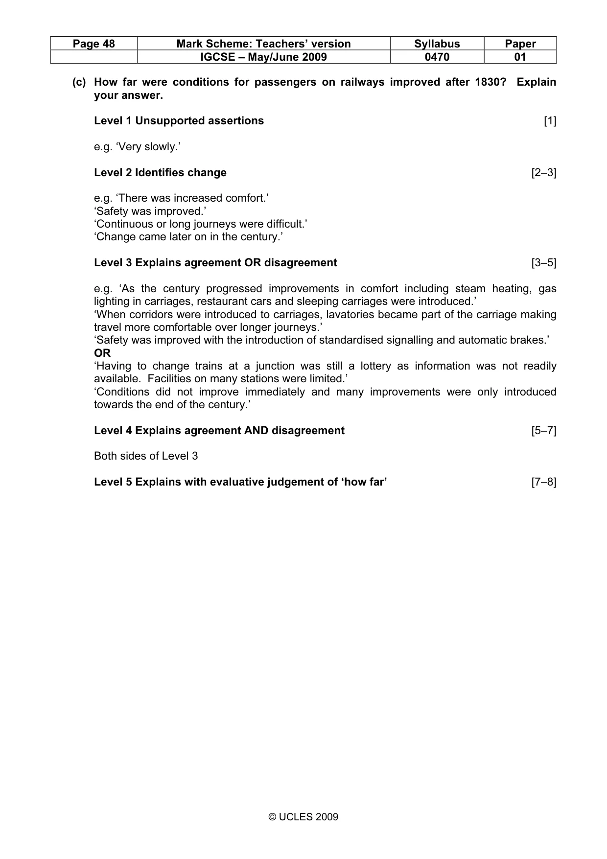 Mark scheme, page 48 of 52