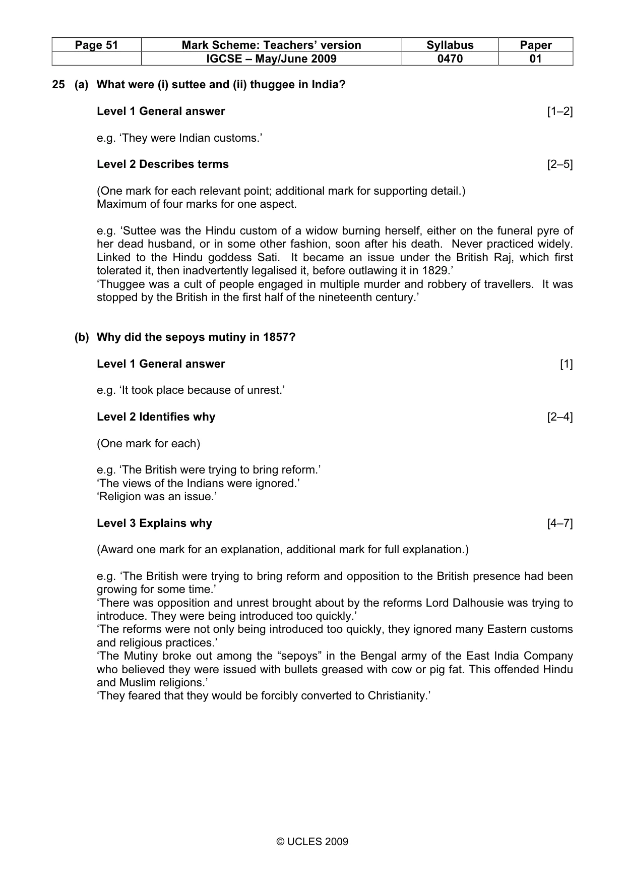 Mark scheme, page 51 of 52