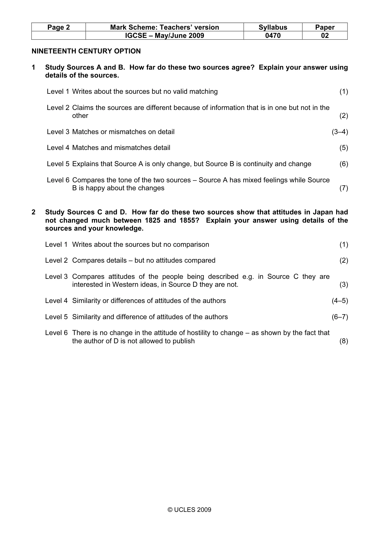 Mark scheme, page 2 of 7