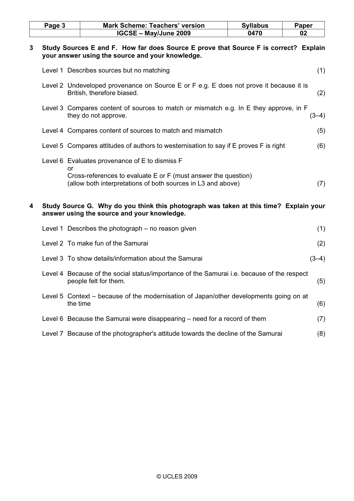 Mark scheme, page 3 of 7