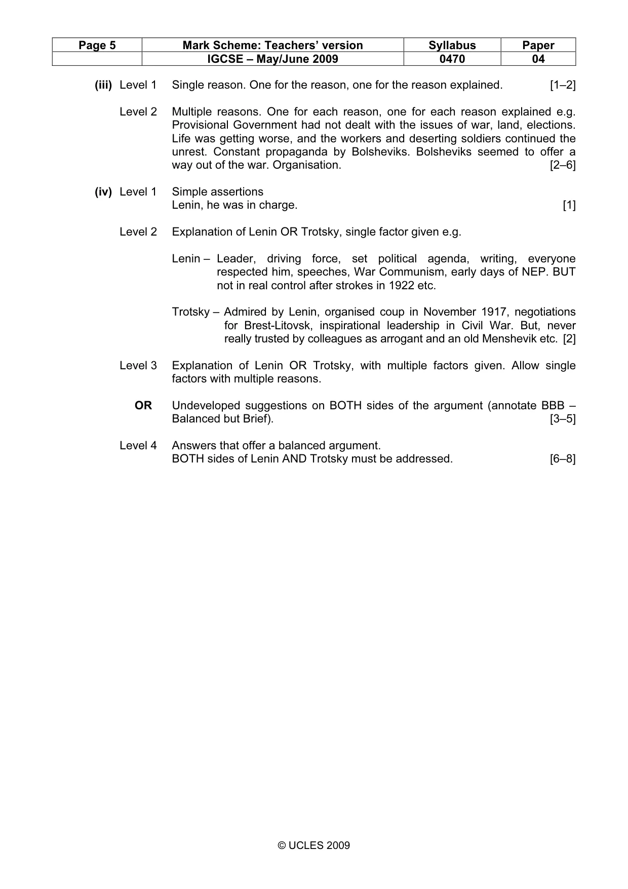 Mark scheme, page 5 of 17
