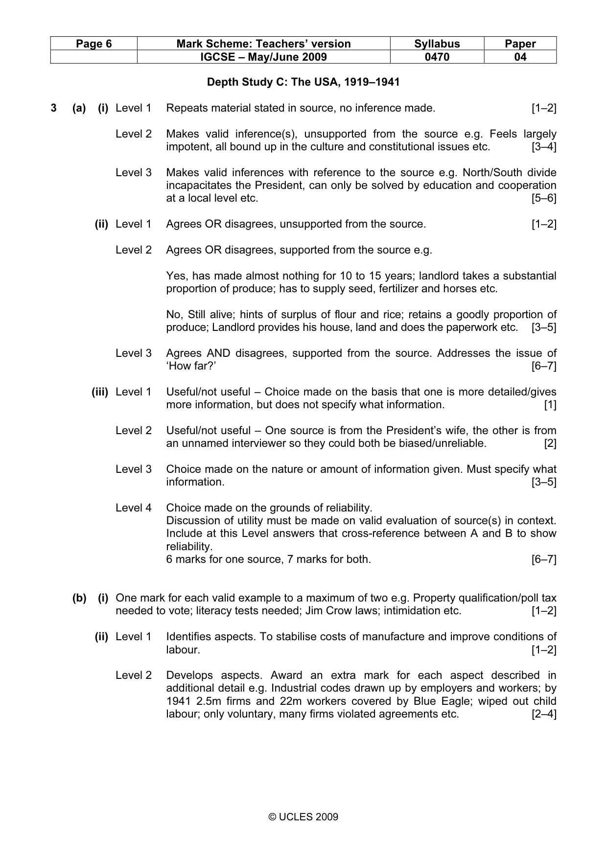 Mark scheme, page 6 of 17