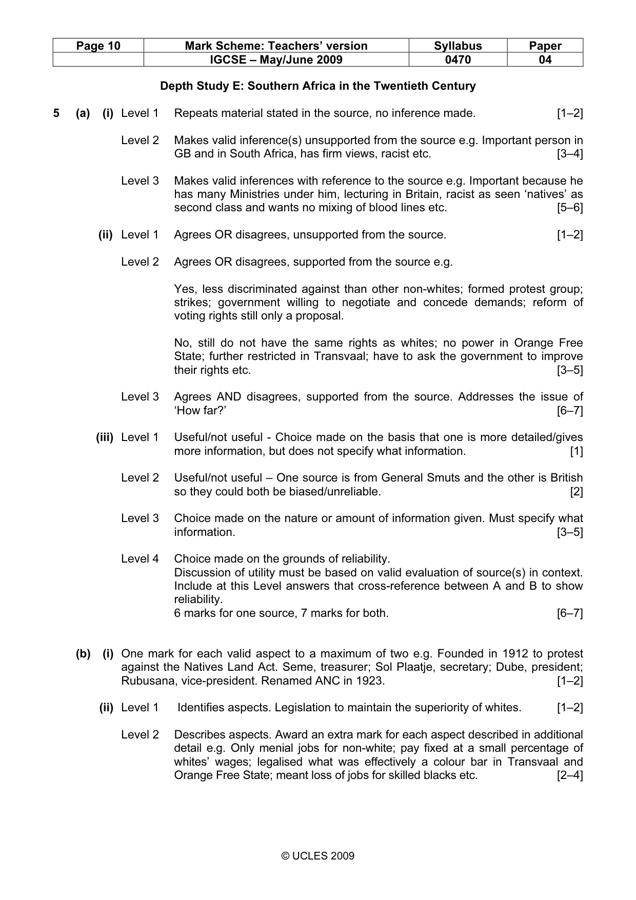 Mark scheme, page 10 of 17