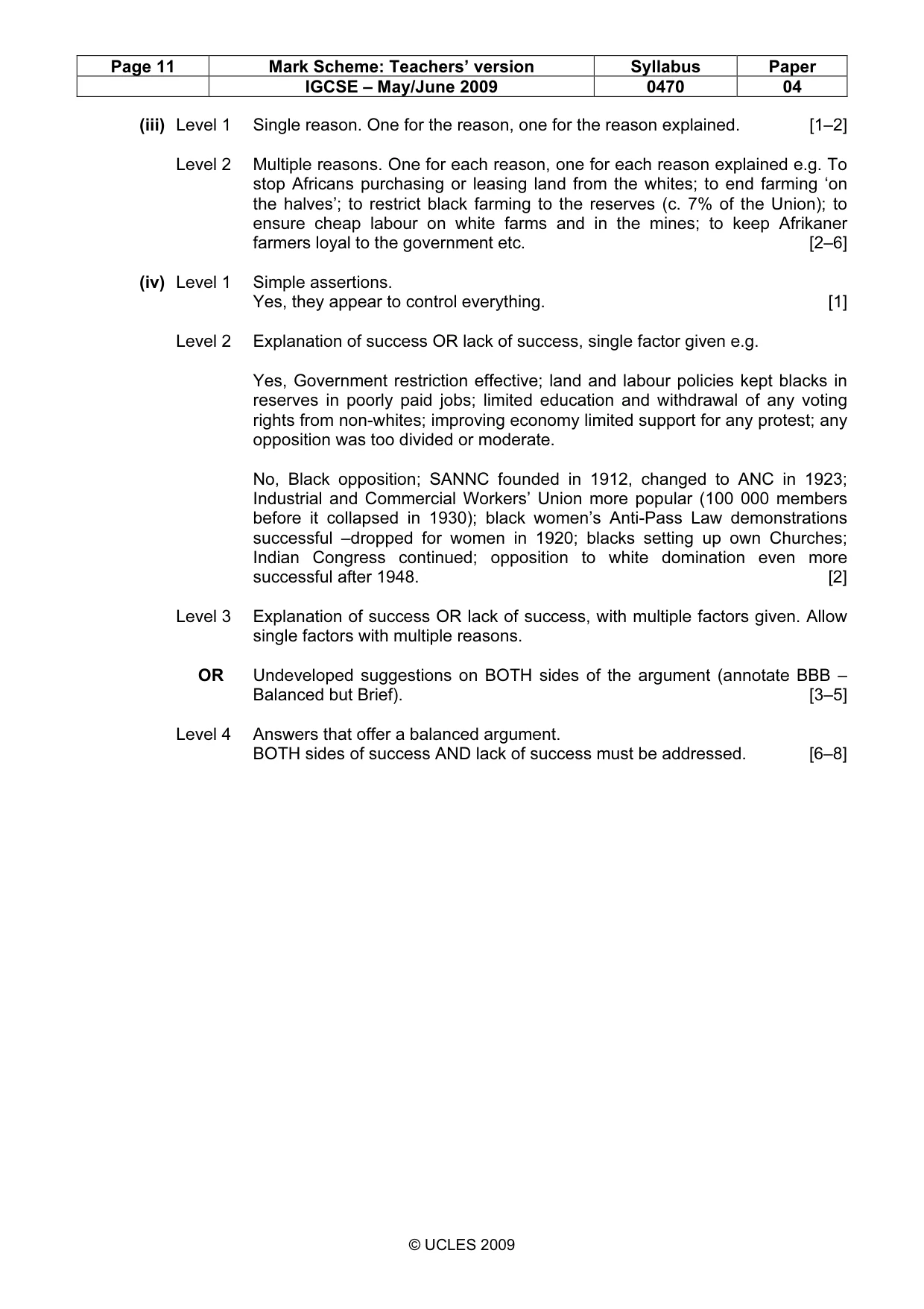 Mark scheme, page 11 of 17