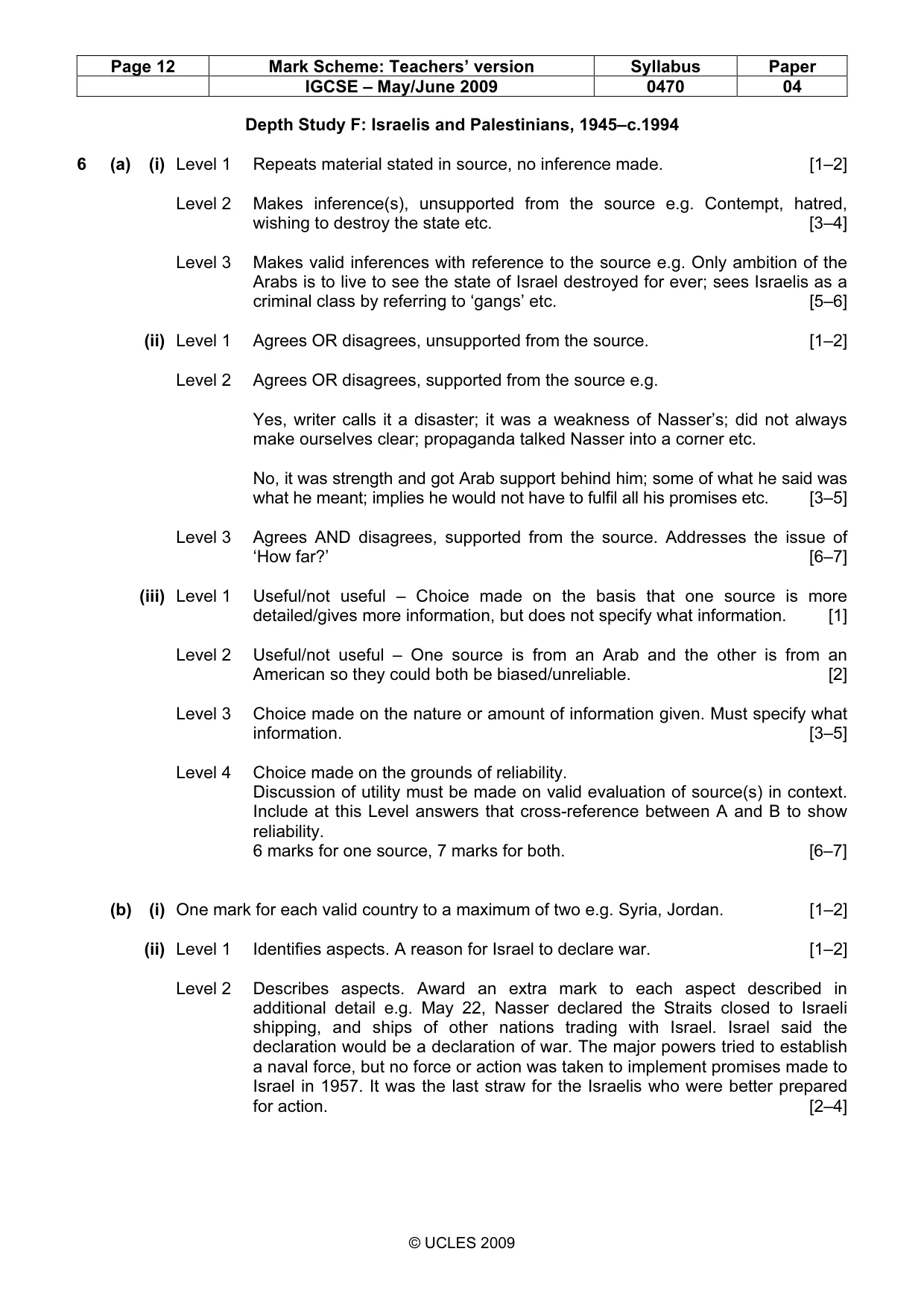 Mark scheme, page 12 of 17