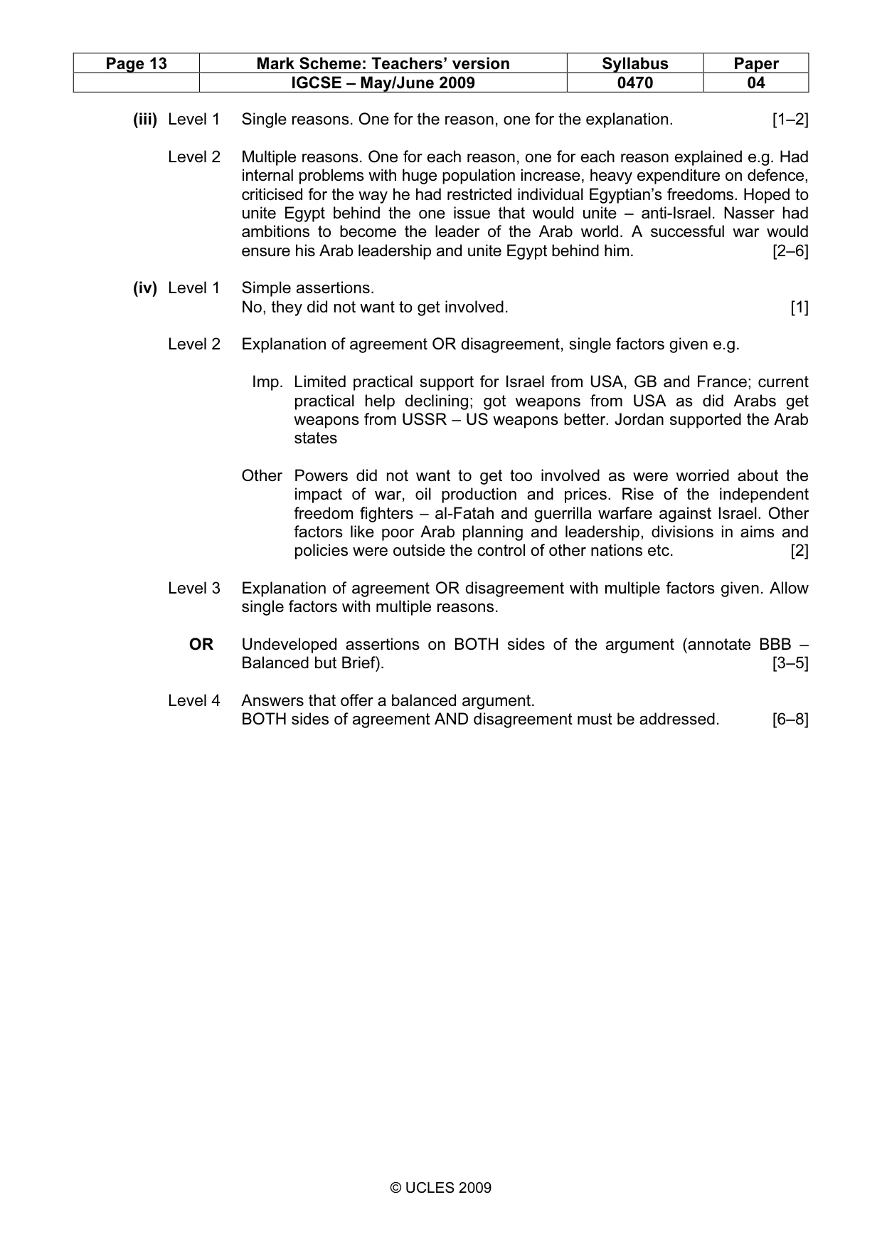 Mark scheme, page 13 of 17