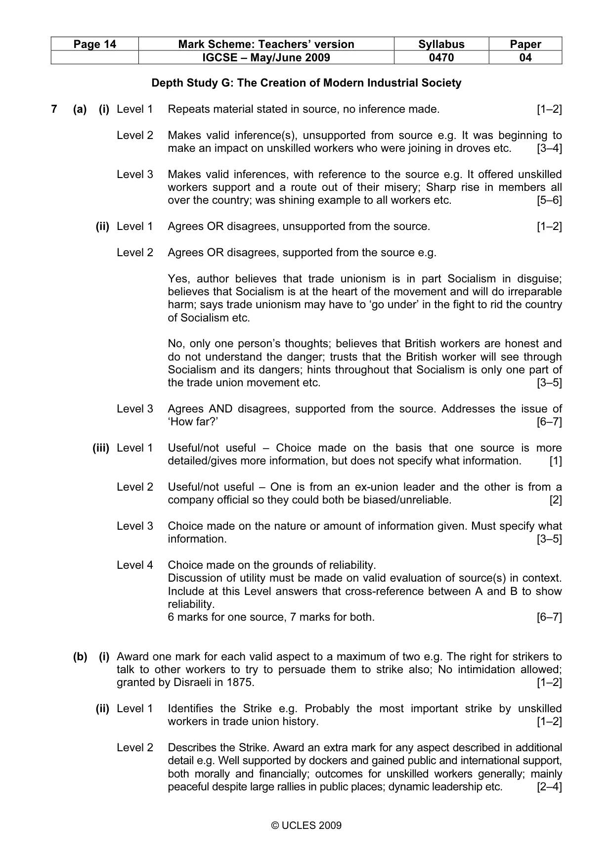 Mark scheme, page 14 of 17
