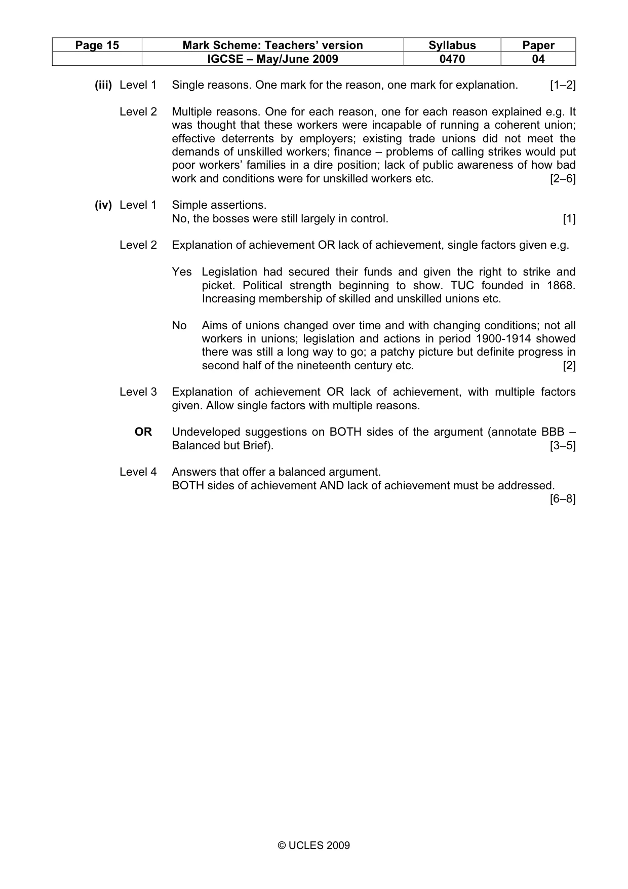 Mark scheme, page 15 of 17