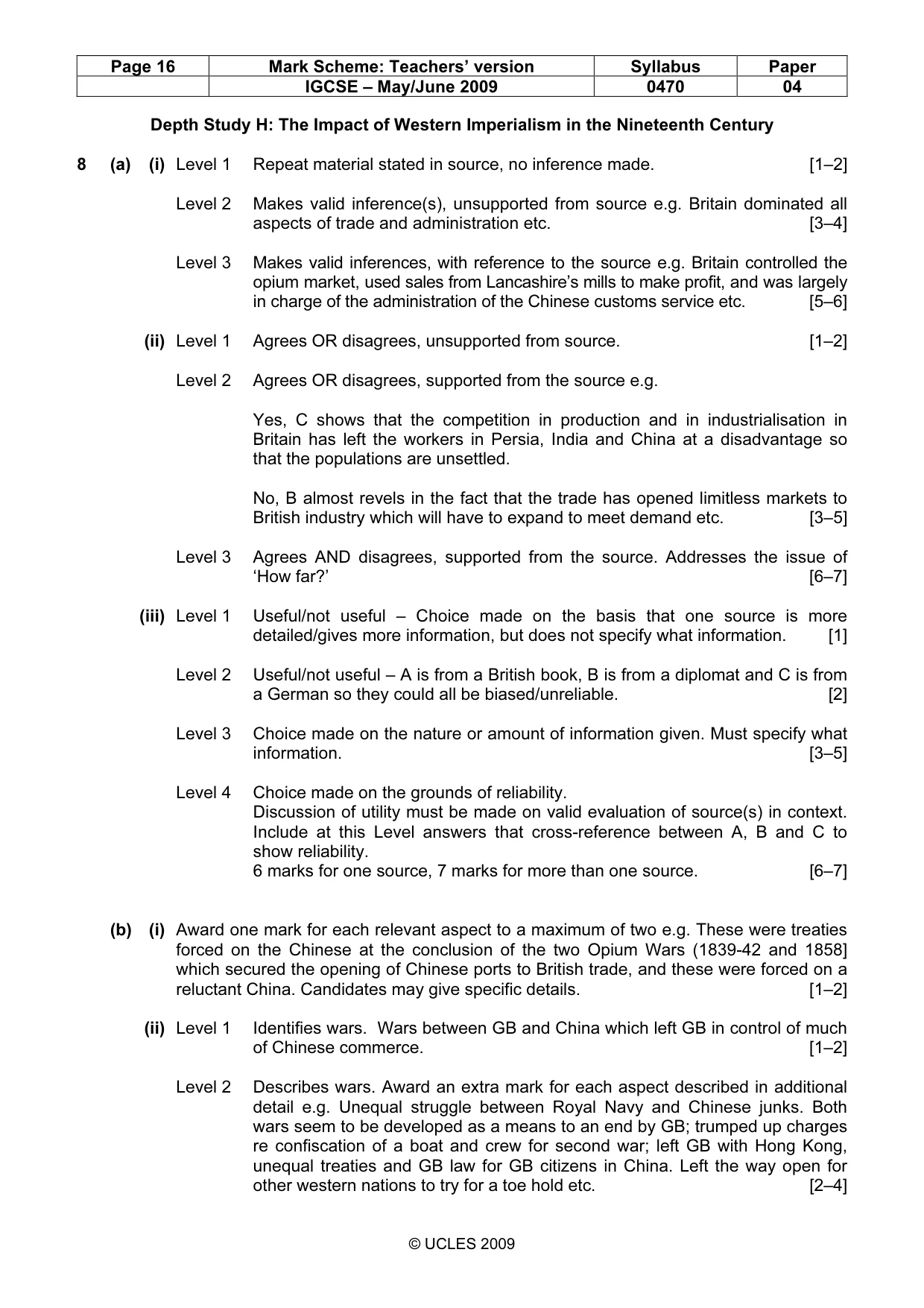 Mark scheme, page 16 of 17