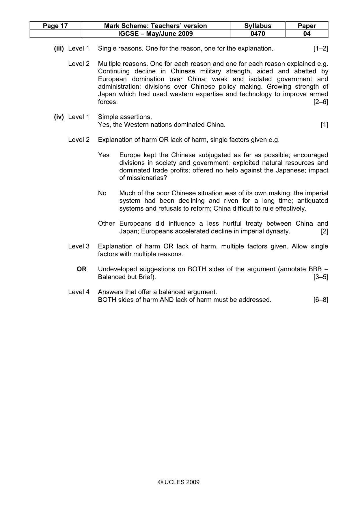 Mark scheme, page 17 of 17