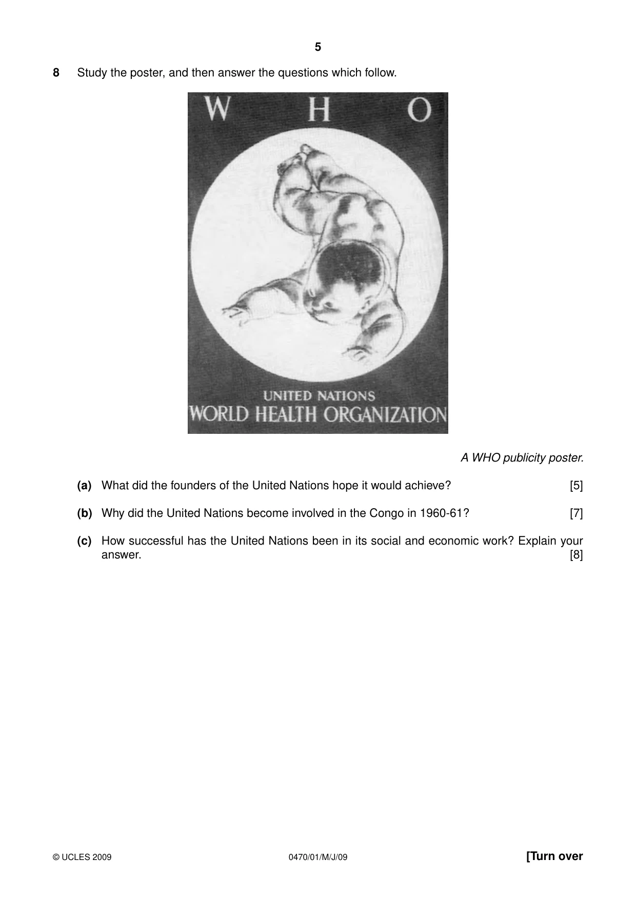 Cambridge IGCSE History 0470 2009 May/June Paper 1 · Variant 1 question paper, page 5 of 20