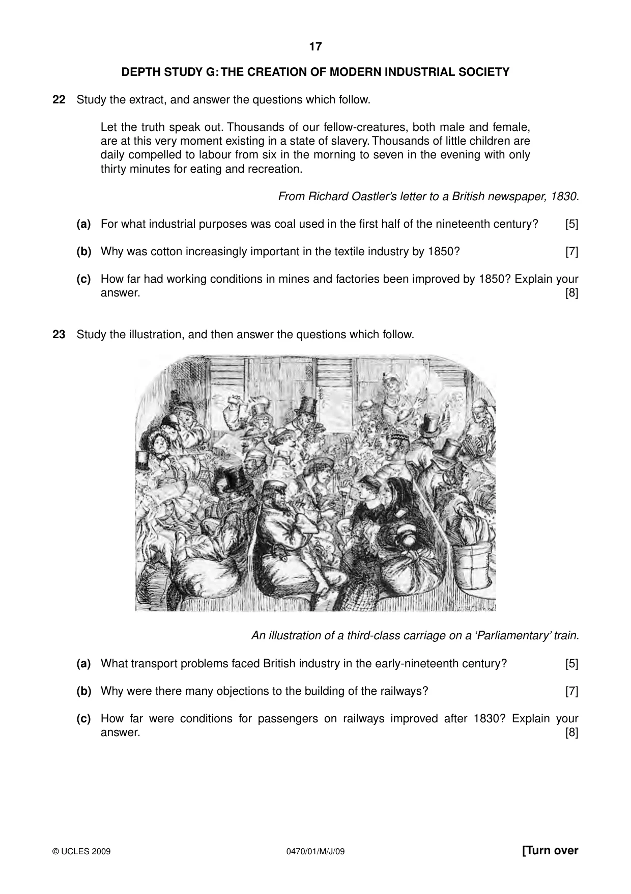 Cambridge IGCSE History 0470 2009 May/June Paper 1 · Variant 1 question paper, page 17 of 20