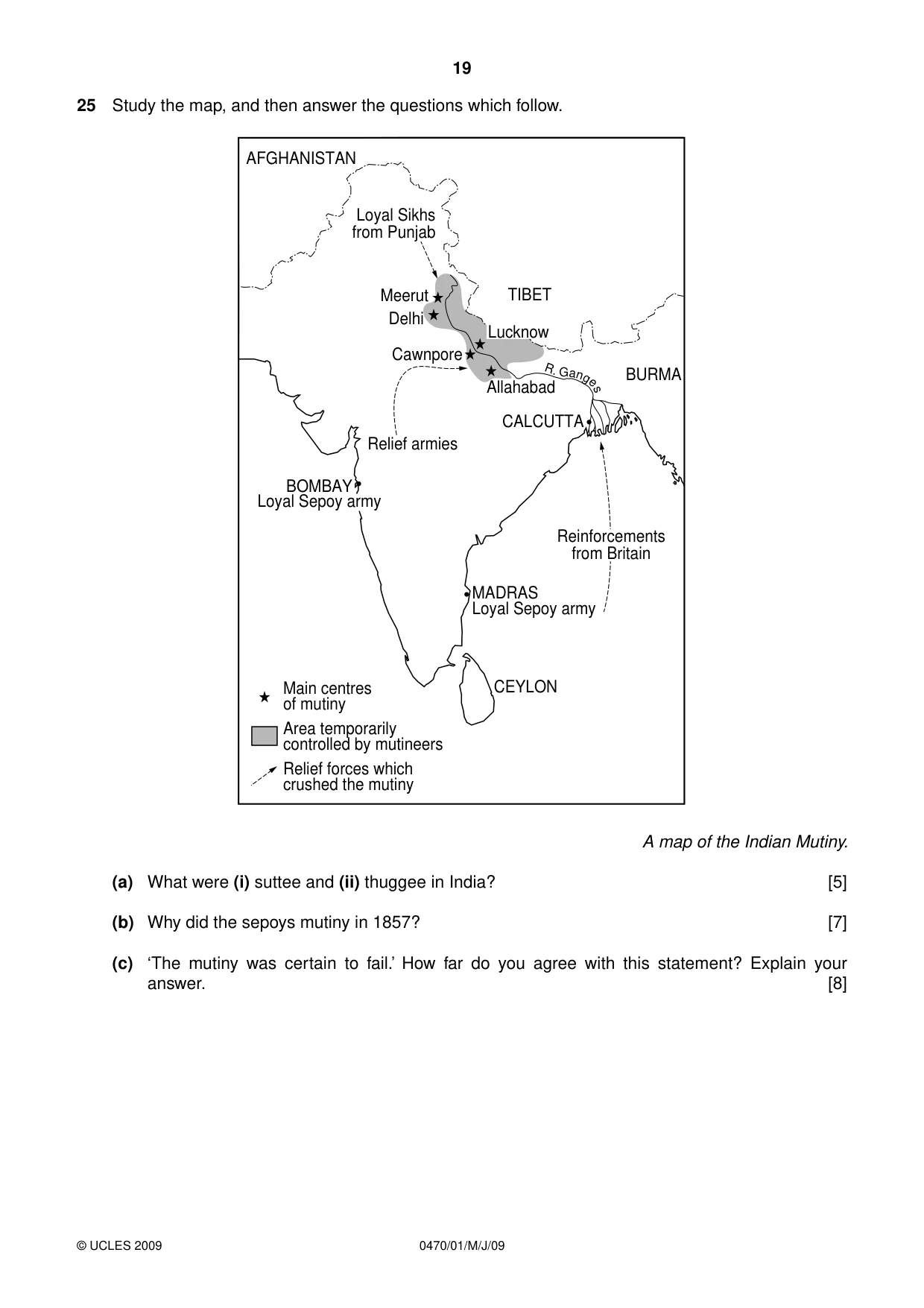Cambridge IGCSE History 0470 2009 May/June Paper 1 · Variant 1 question paper, page 19 of 20