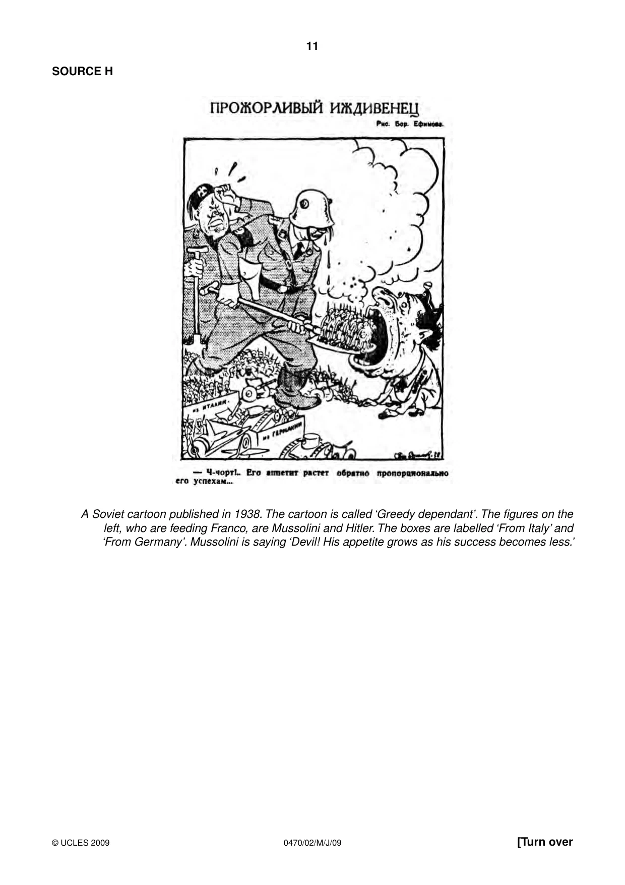 Cambridge IGCSE History 0470 2009 May/June Paper 2 · Variant 1 question paper, page 11 of 12