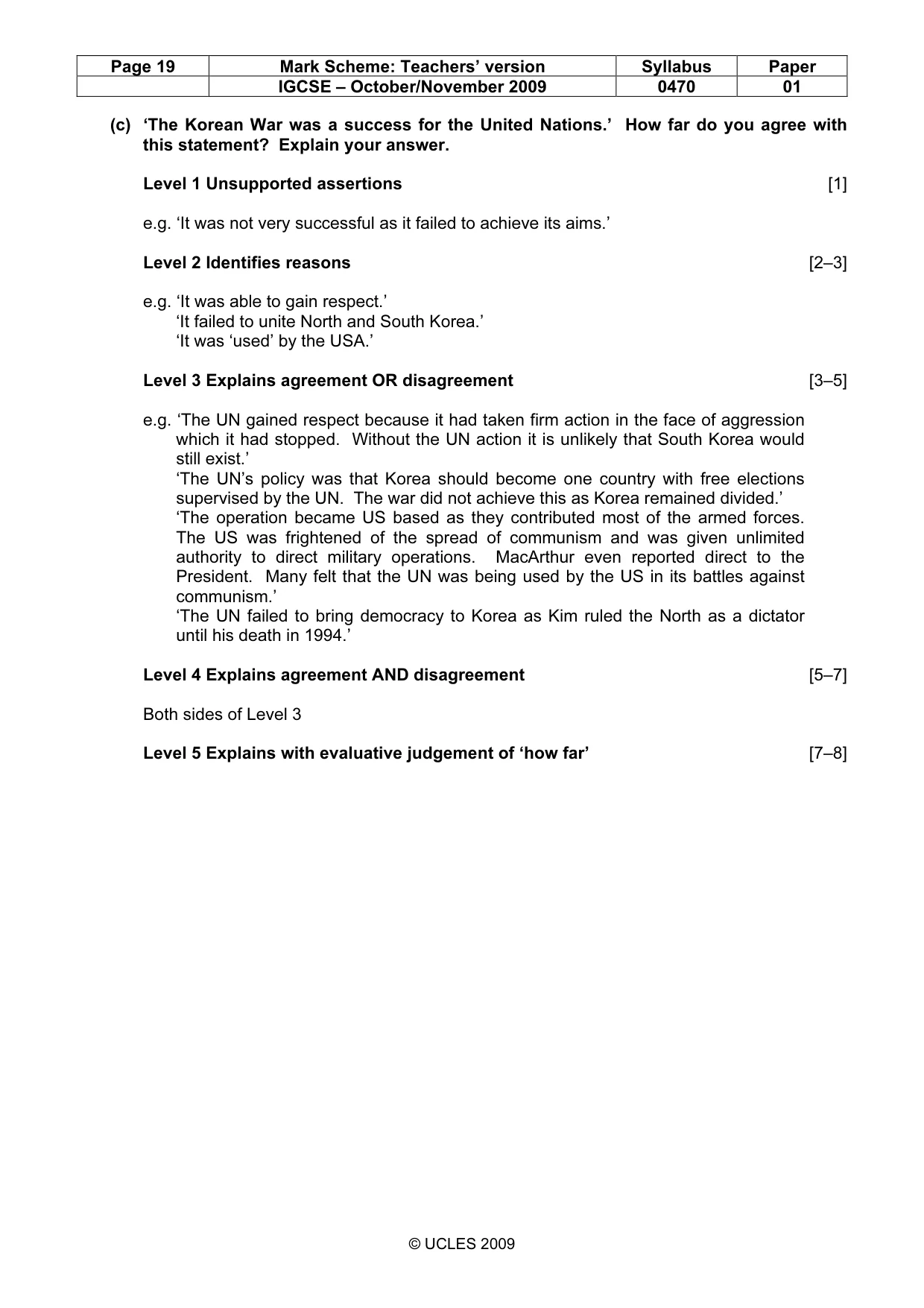 Mark scheme, page 19 of 54