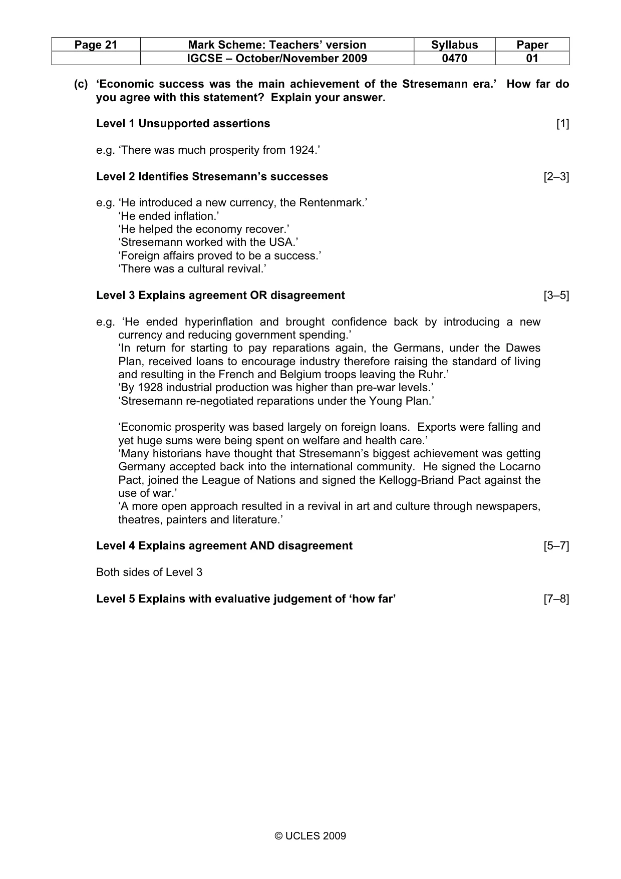 Mark scheme, page 21 of 54