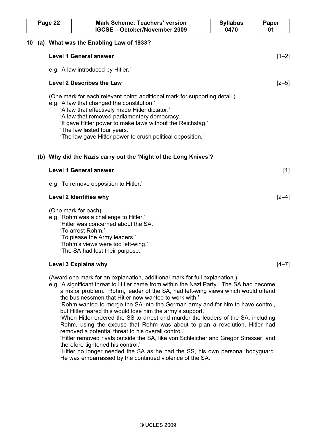 Mark scheme, page 22 of 54