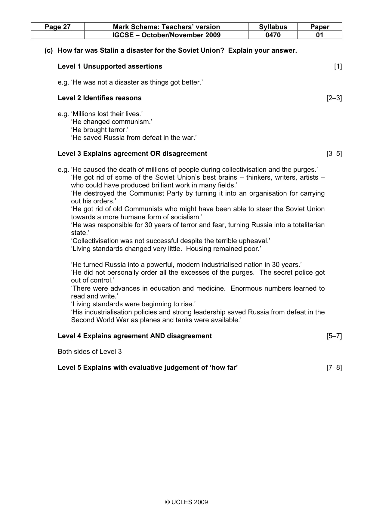 Mark scheme, page 27 of 54